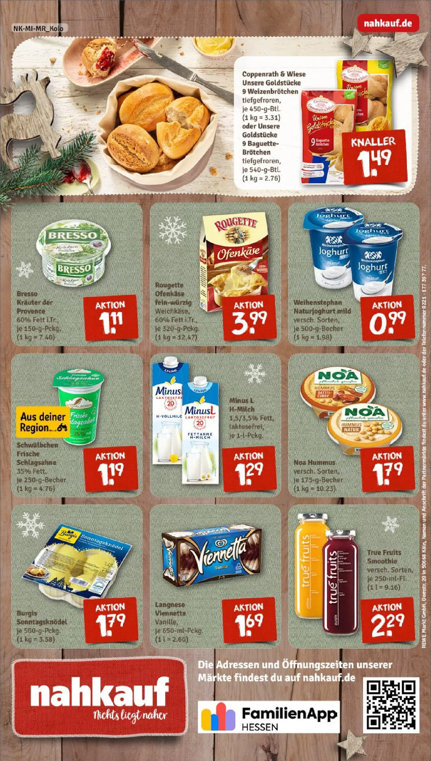 REWE Prospekt ab 15.12.2025 zum Blättern » Angebote | Seite: 12 | Produkte: Milch, Joghurt, Rougette ofenkase, Bresso