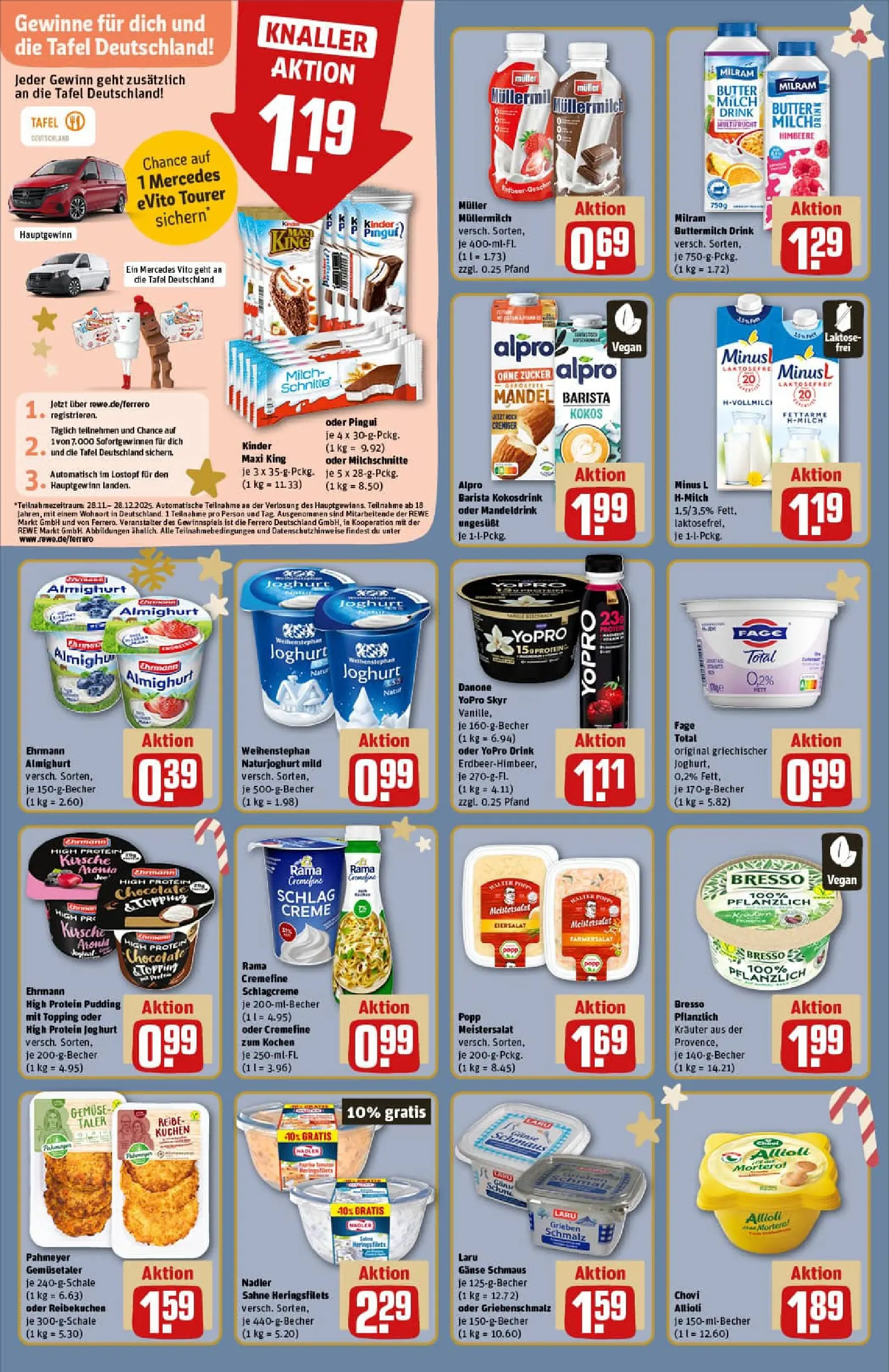 REWE Prospekt ab 15.12.2025 zum Blättern » Angebote | Seite: 12 | Produkte: Ehrmann almighurt, Butter, Kuchen, Salat