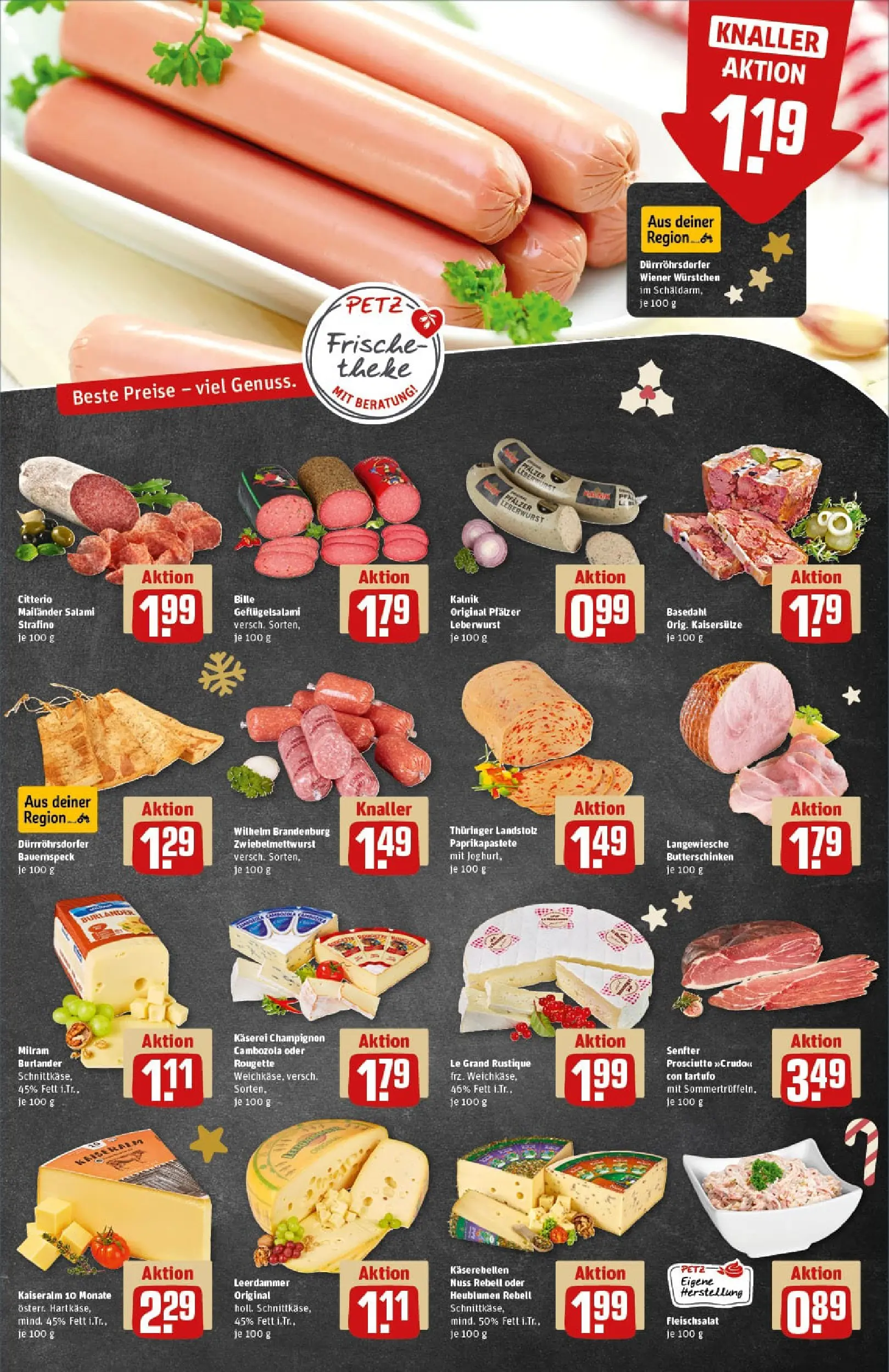 REWE Prospekt ab 15.12.2025 zum Blättern » Angebote | Seite: 9 | Produkte: Theke, Paprika, Milram, Salami