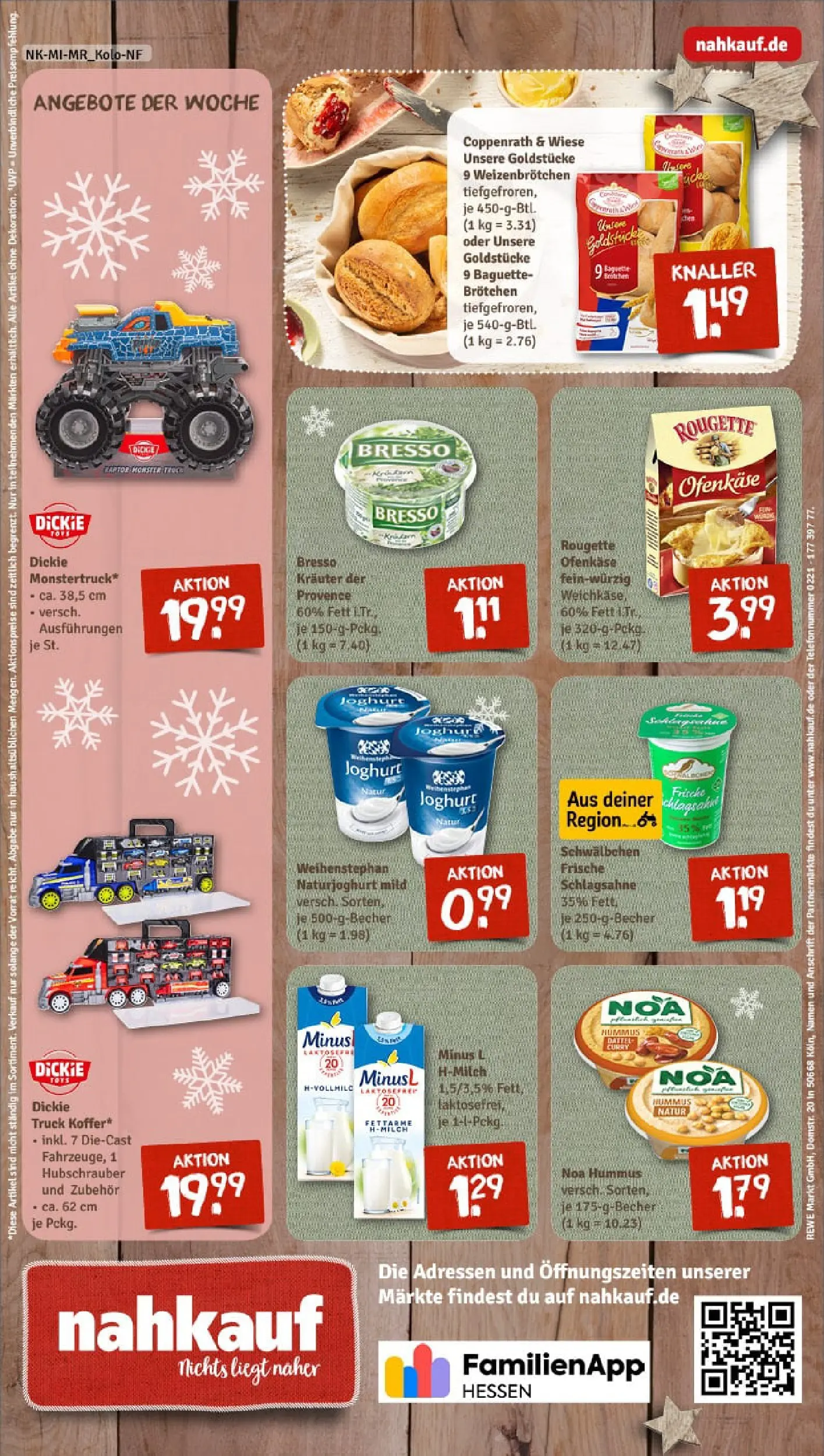 REWE Prospekt ab 15.12.2025 zum Blättern » Angebote | Seite: 12 | Produkte: Schlagsahne, Joghurt, Baguette, Dattel
