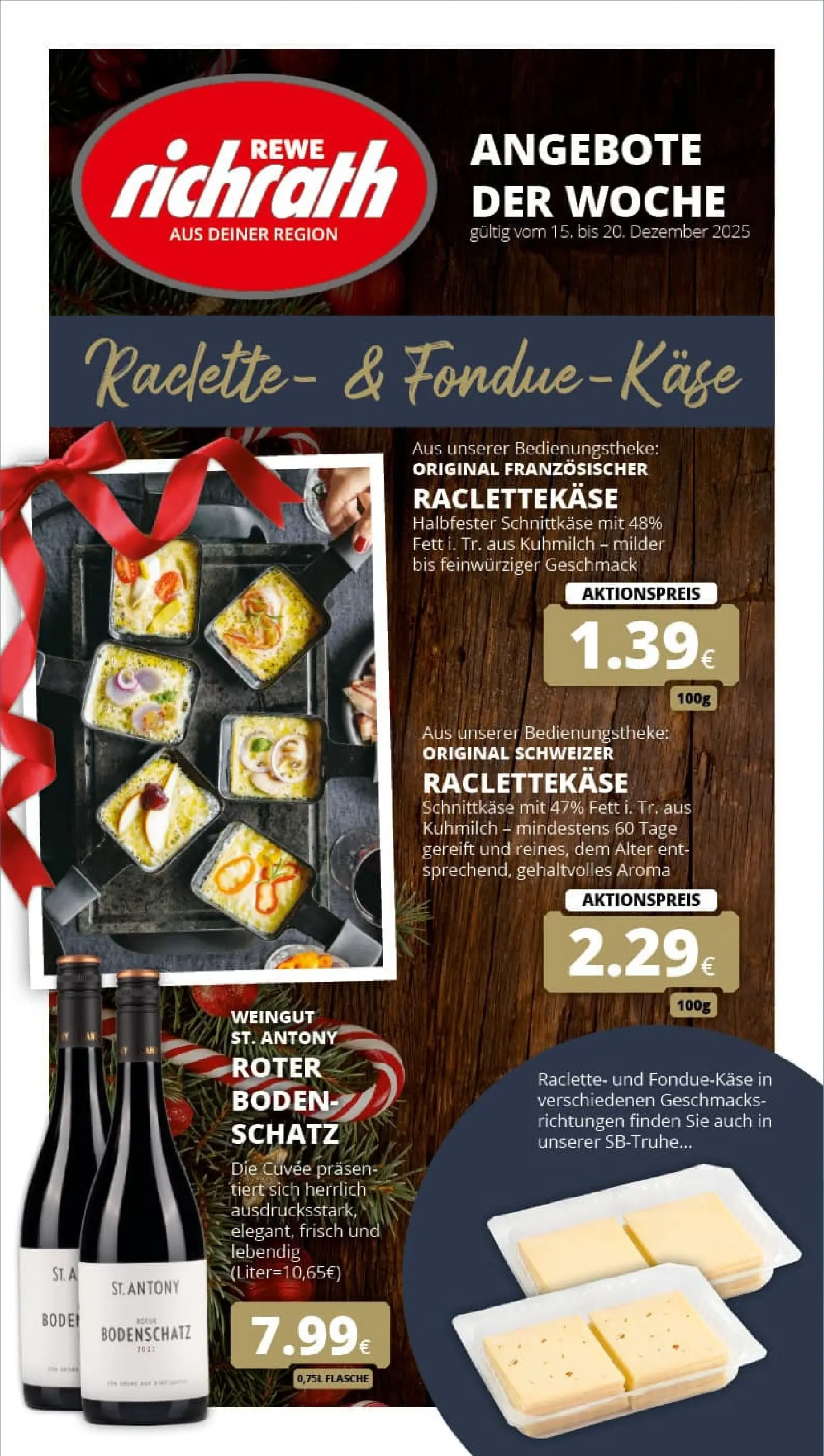 REWE Prospekt ab 15.12.2025 zum Blättern » Angebote | Seite: 1 | Produkte: Raclette