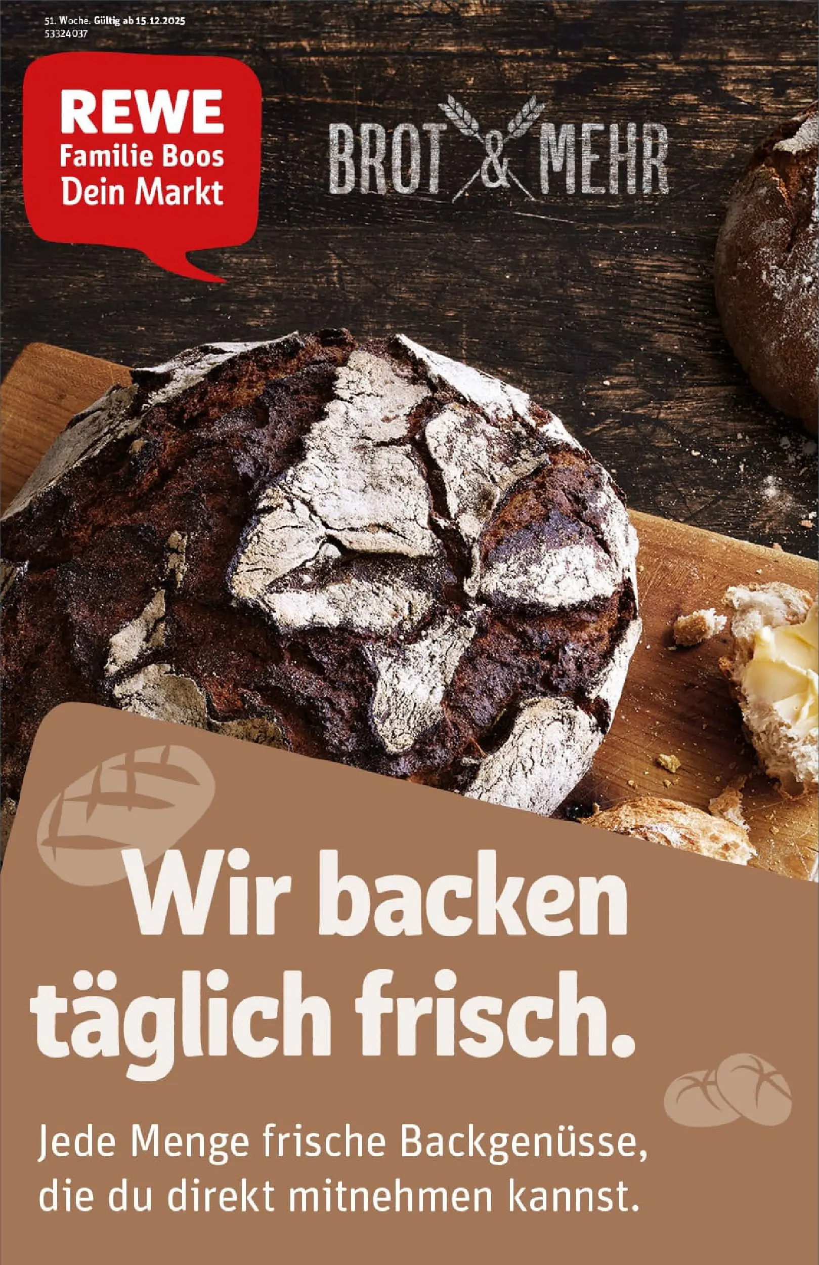 REWE Prospekt ab 15.12.2025 zum Blättern » Angebote | Seite: 1 | Produkte: Brot