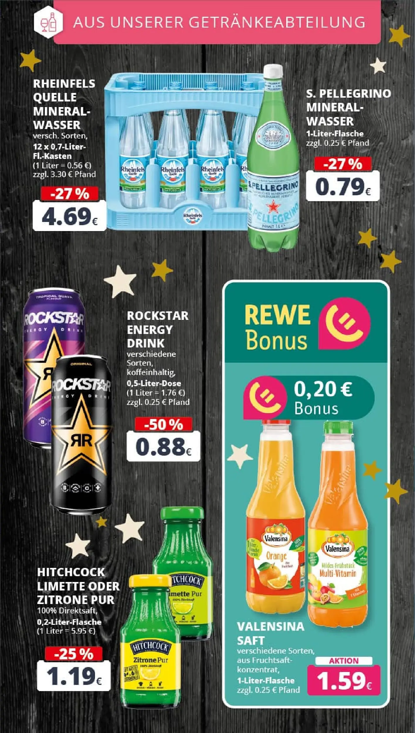 REWE Prospekt ab 15.12.2025 zum Blättern » Angebote | Seite: 20 | Produkte: Rockstar, Valensina, Limette, Fruchtsaft