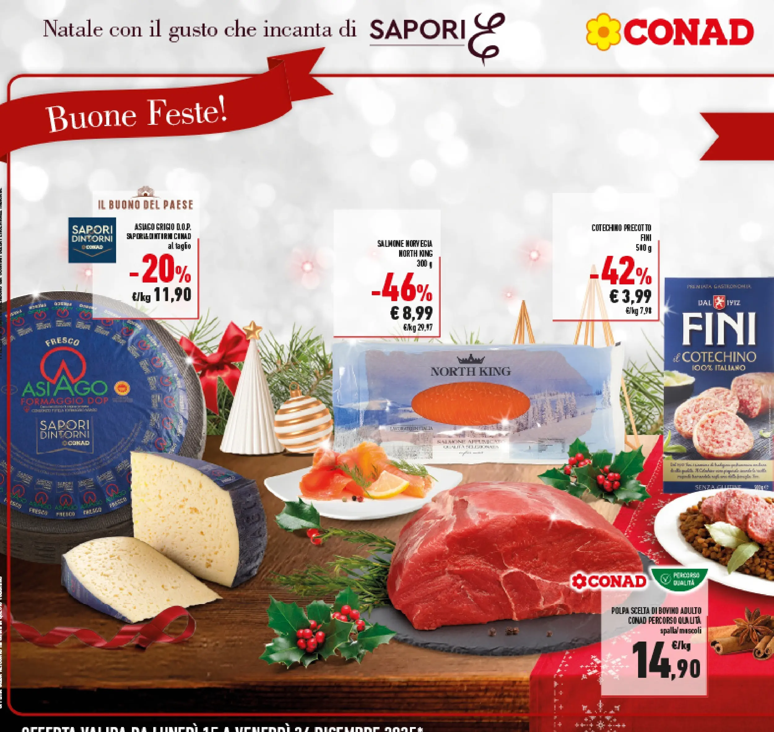 Volantino Conad dal 14/12/2025 > Anteprima | Pagina: 4 | Prodotti: Bovino, Salmone, Formaggio, Cotechino