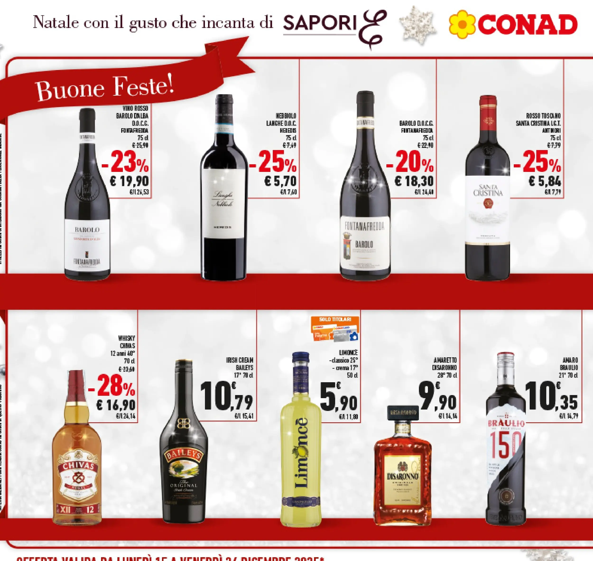 Volantino Conad dal 14/12/2025 > Anteprima | Pagina: 28 | Prodotti: Crema, Limoncello, Vino rosso, Amaro