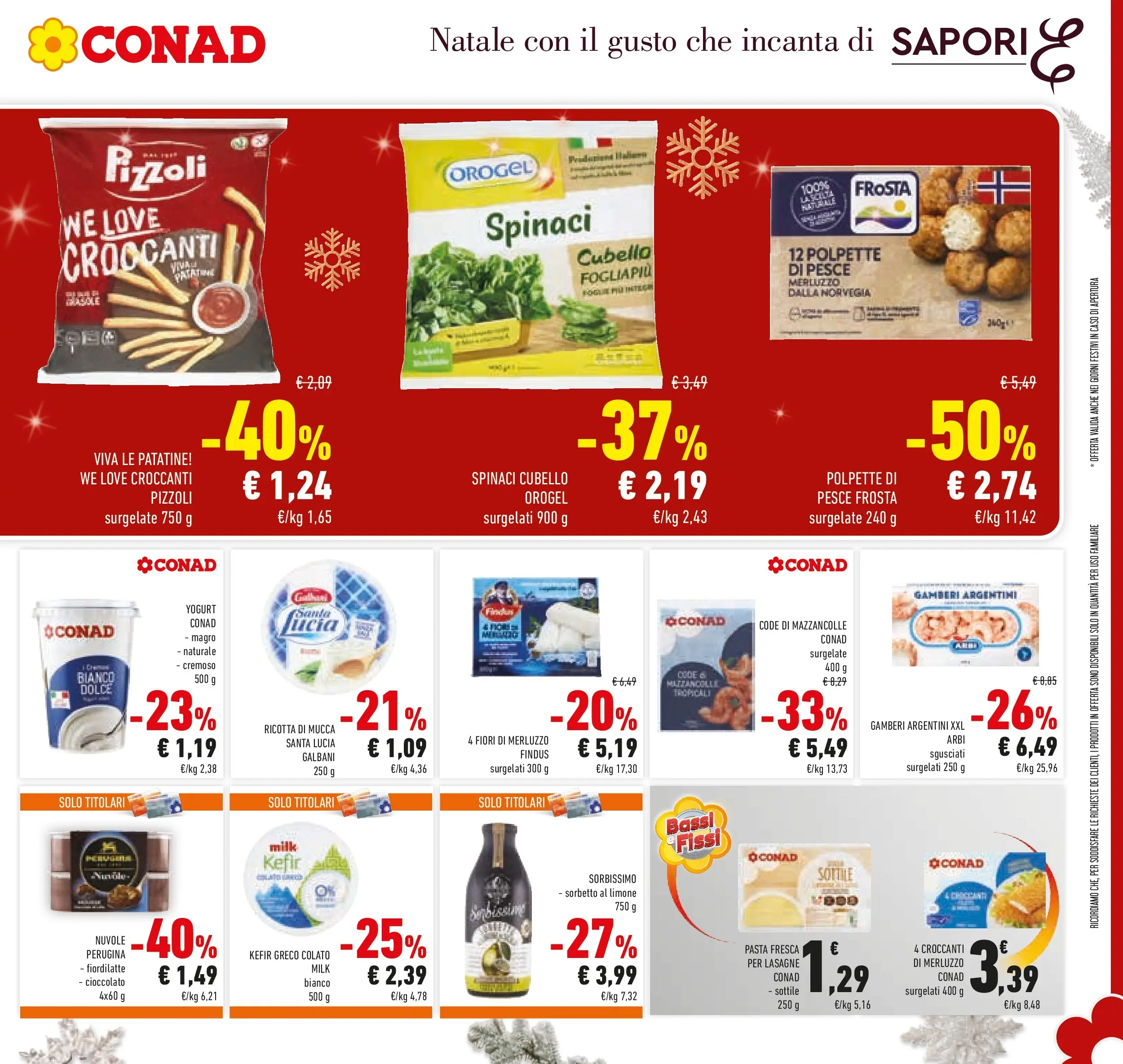 Volantino Conad dal 14/12/2025 > Anteprima | Pagina: 33 | Prodotti: Cioccolato, Pesce, Gamberi, Limone
