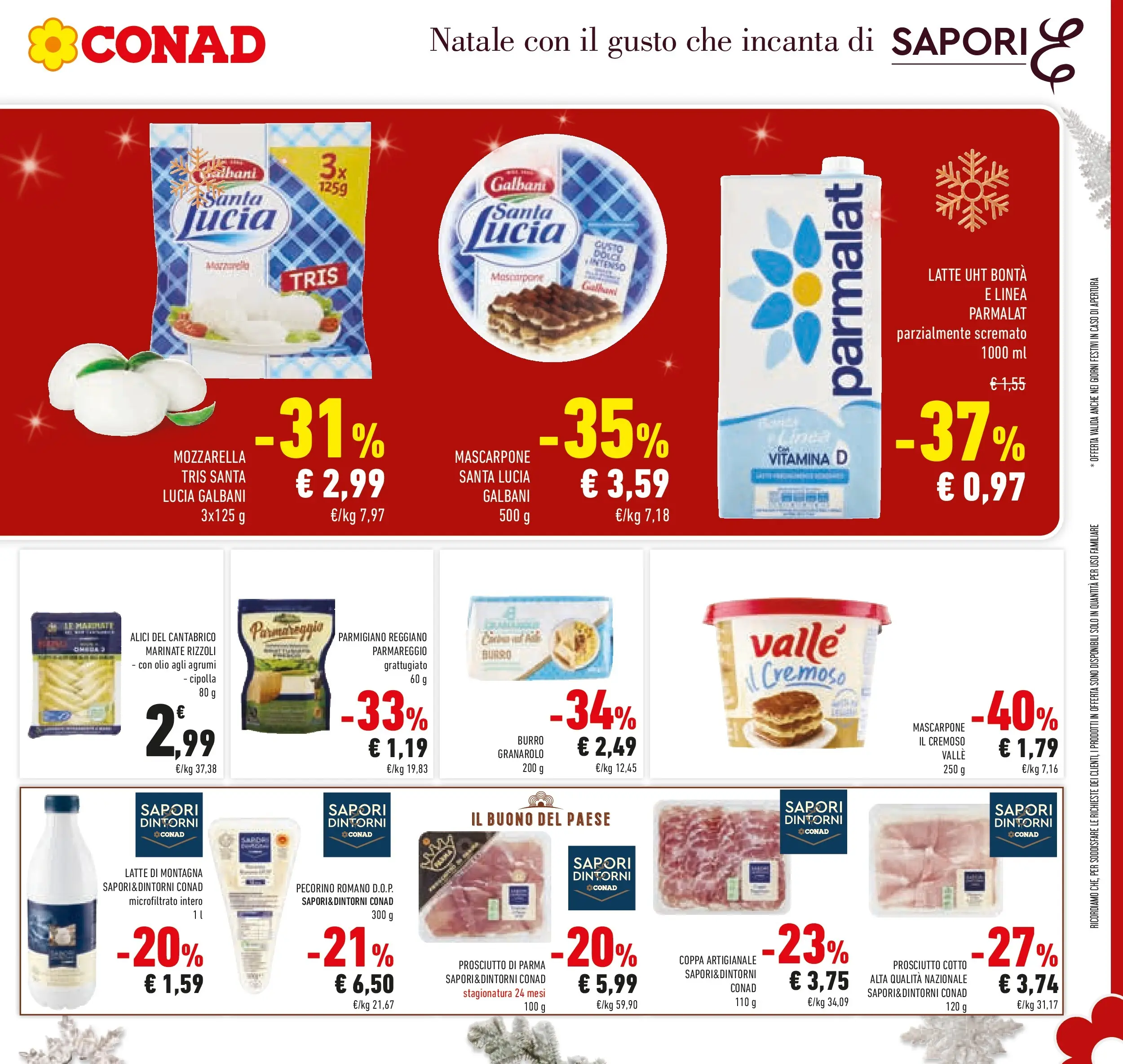 Volantino Conad dal 14/12/2025 > Anteprima | Pagina: 29 | Prodotti: Latte, Burro, Parmigiano, Pecorino