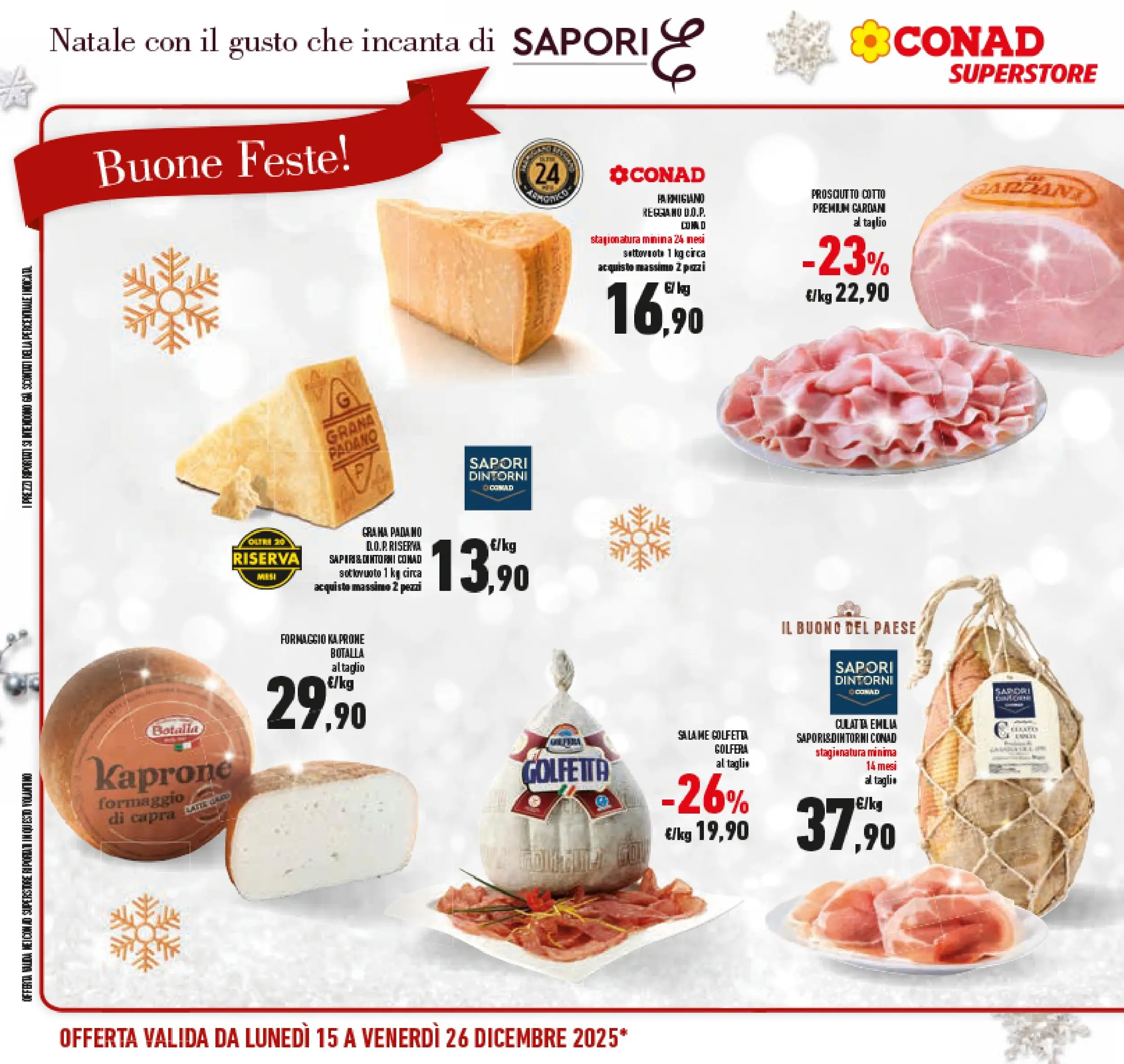 Volantino Conad dal 14/12/2025 > Anteprima | Pagina: 20 | Prodotti: Formaggio, Prosciutto, Grana Padano, Parmigiano reggiano