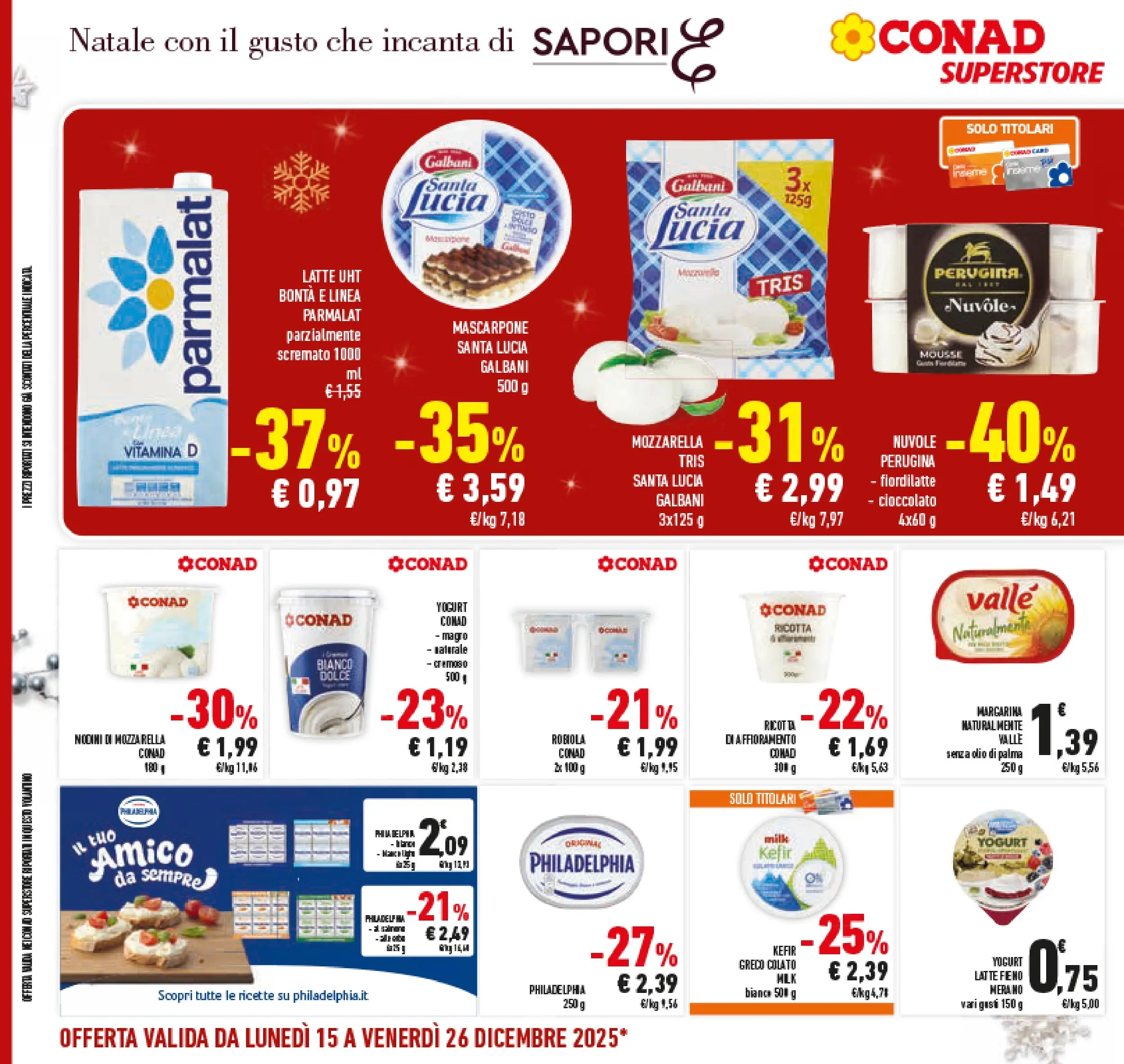 Volantino Conad dal 14/12/2025 > Anteprima | Pagina: 28 | Prodotti: Yogurt, Tè, Olio, Robiola