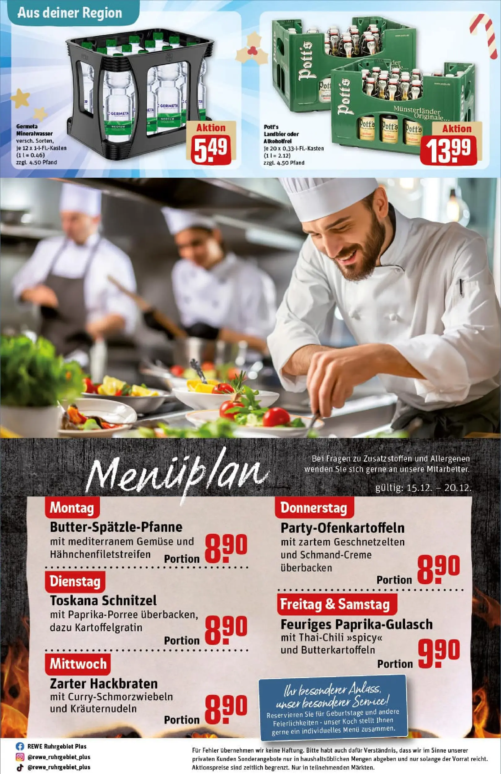 REWE Prospekt ab 15.12.2025 zum Blättern » Angebote | Seite: 28 | Produkte: Schnitzel, Mineralwasser, Gemüse, Paprika