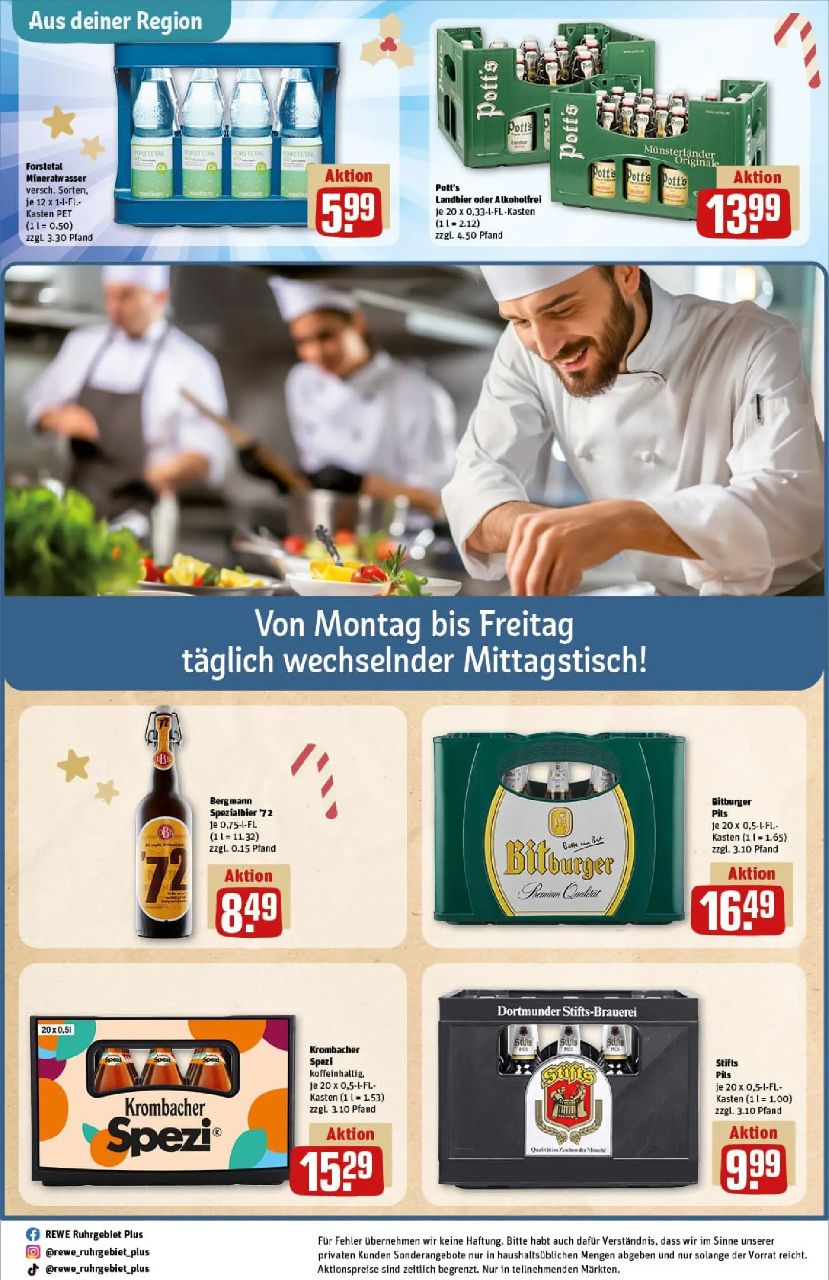 REWE Prospekt ab 15.12.2025 zum Blättern » Angebote | Seite: 28 | Produkte: Bitburger, Pils, Mineralwasser, Krombacher