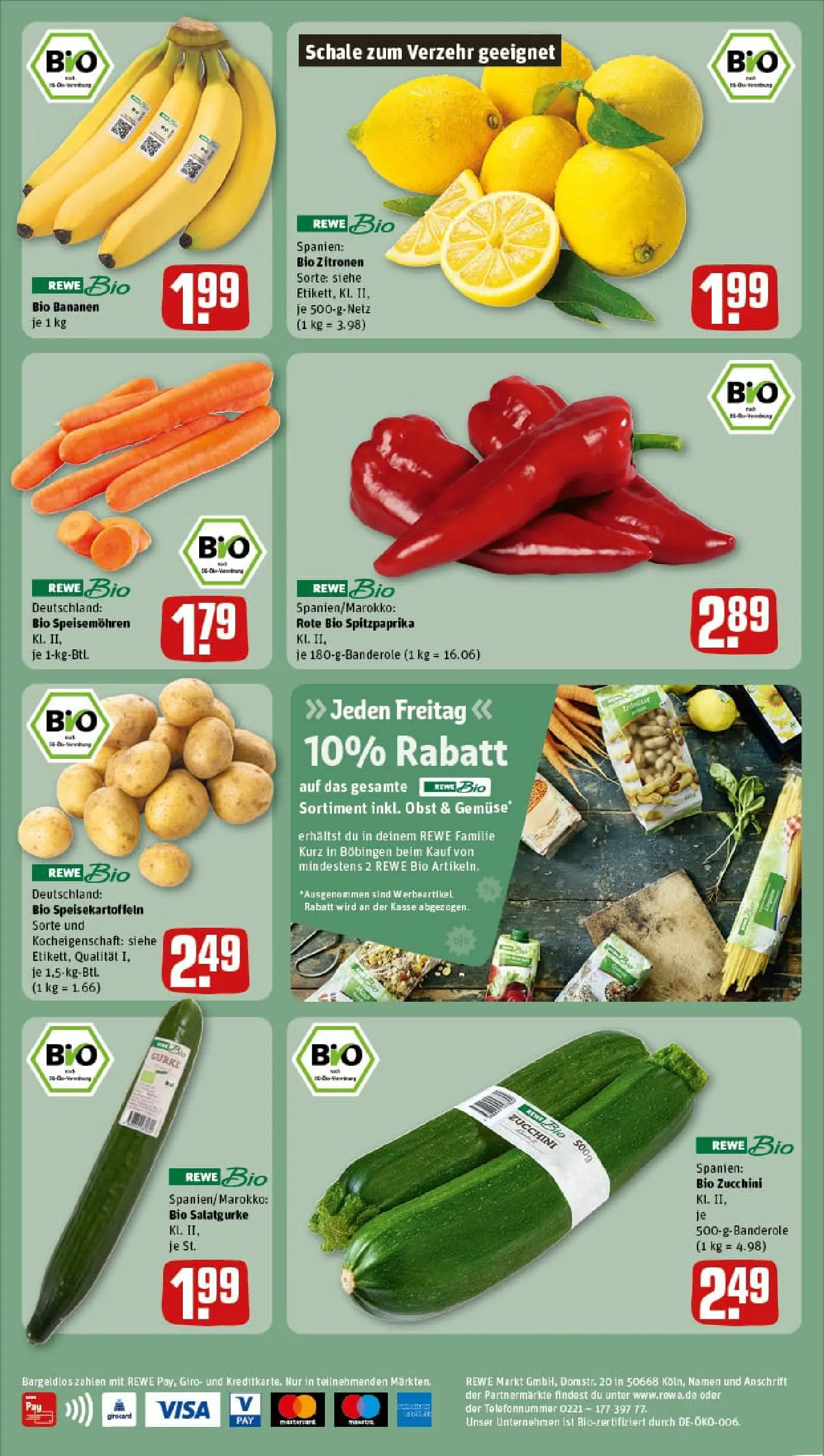 REWE Prospekt ab 15.12.2025 zum Blättern » Angebote | Seite: 2 | Produkte: Bananen, Obst, Zucchini, Zitronen