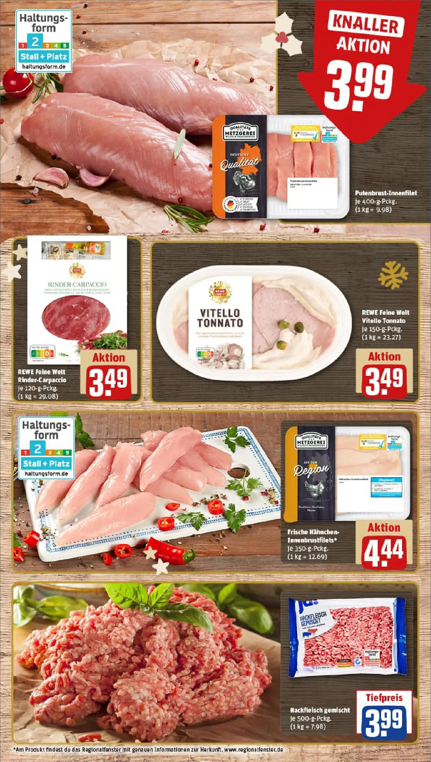 REWE Prospekt ab 15.12.2025 zum Blättern » Angebote | Seite: 10 | Produkte: Hahnchen, Hackfleisch