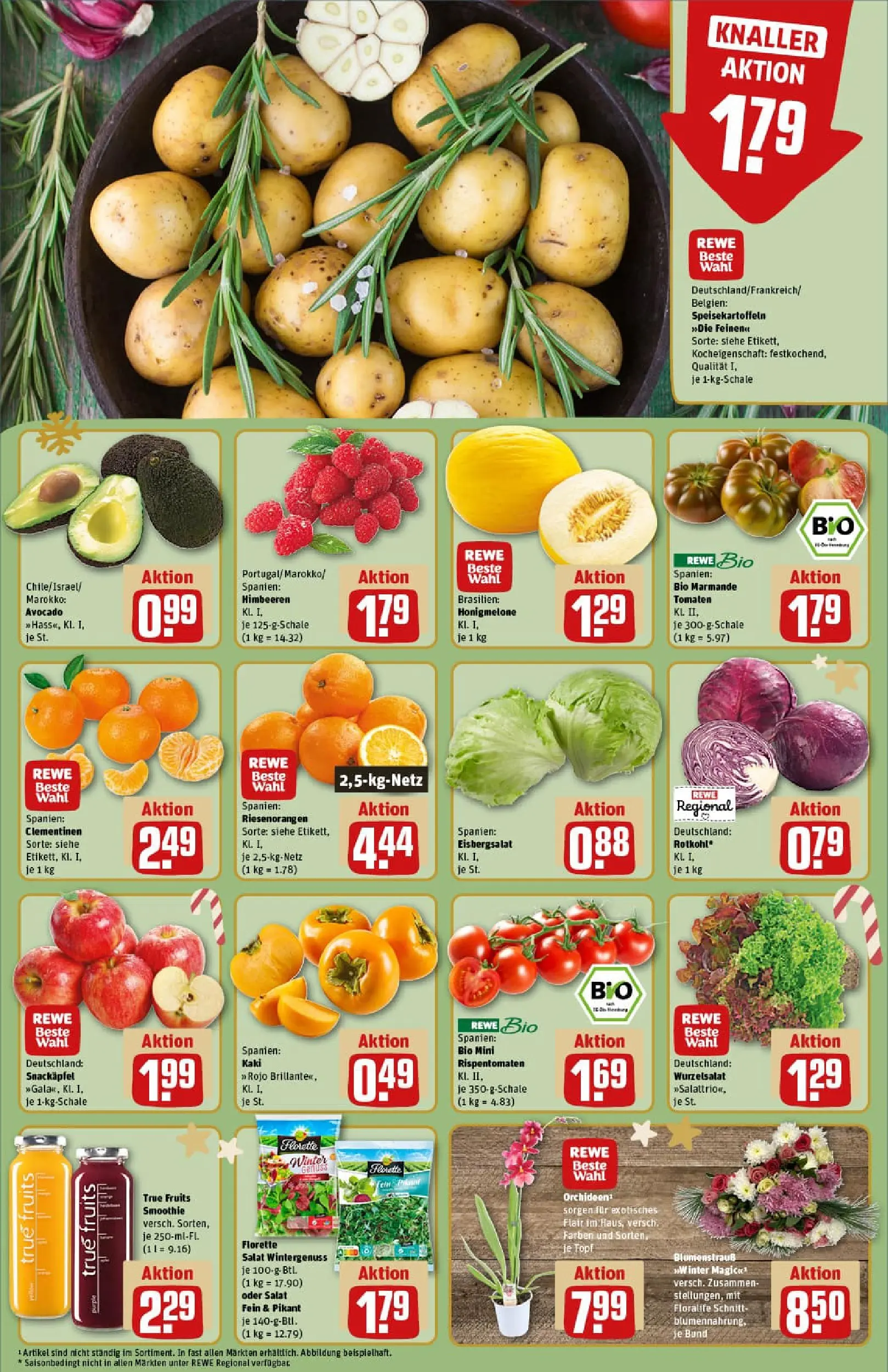 REWE Prospekt ab 15.12.2025 zum Blättern » Angebote | Seite: 8 | Produkte: Himbeeren, Rotkohl, Tomaten, Kaki