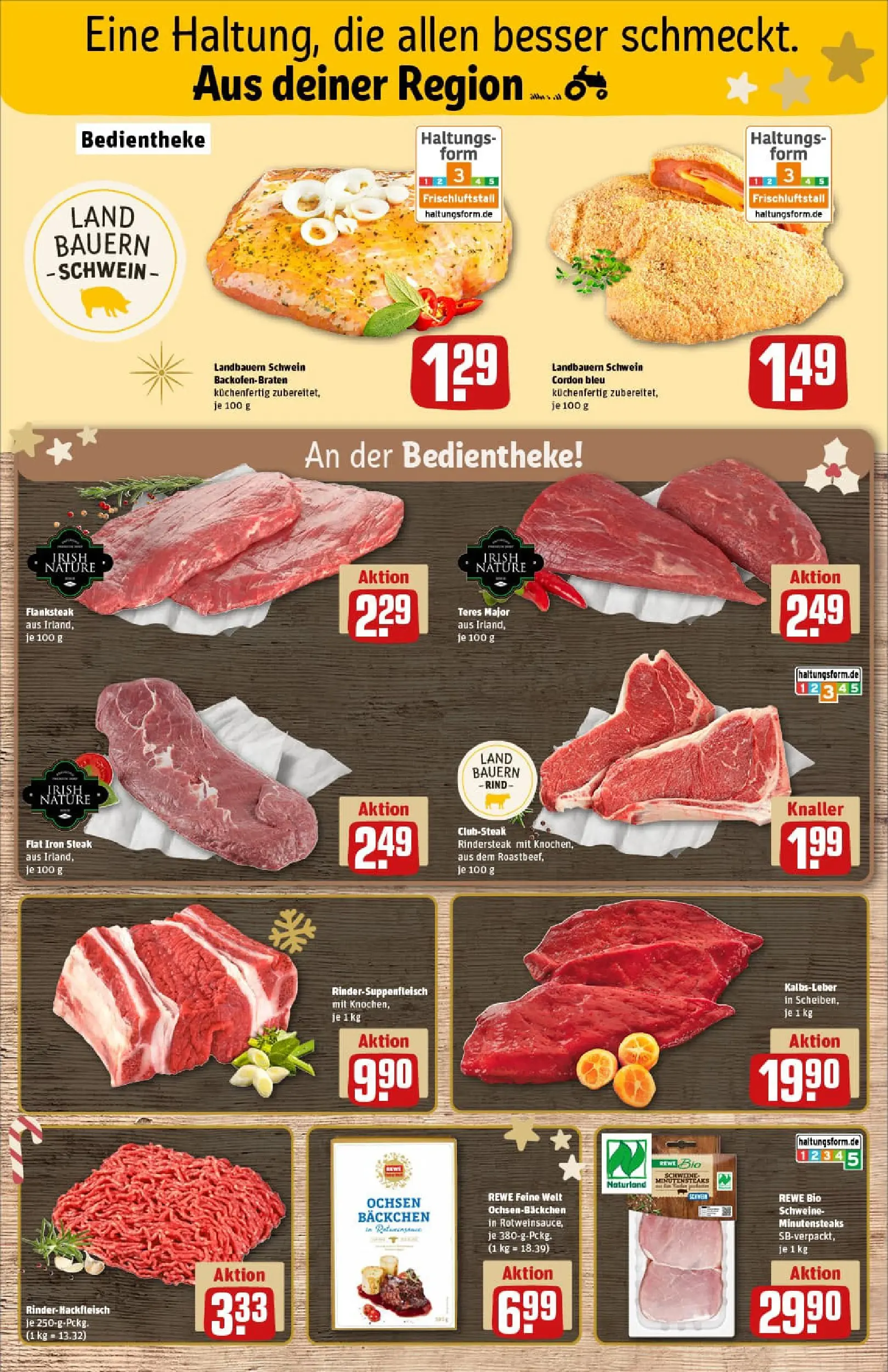 REWE Prospekt ab 15.12.2025 zum Blättern » Angebote | Seite: 13 | Produkte: Kalbsleber, Steak