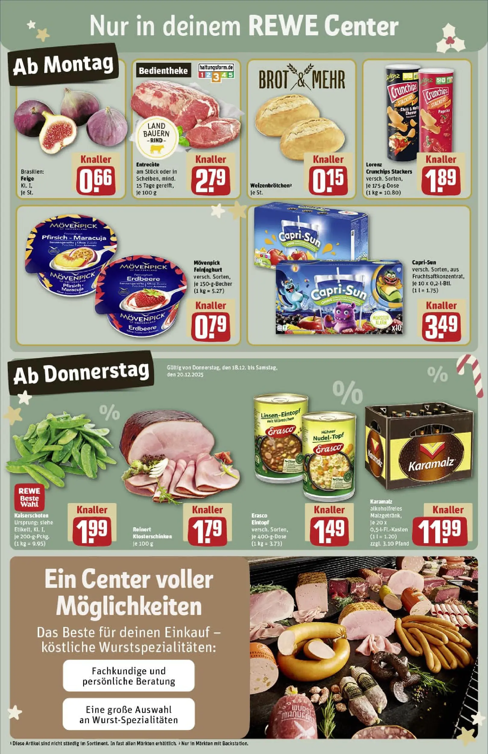 REWE Prospekt ab 15.12.2025 zum Blättern » Angebote | Seite: 7 | Produkte: Entrecote, Pfirsich, Lorenz crunchips, Erasco