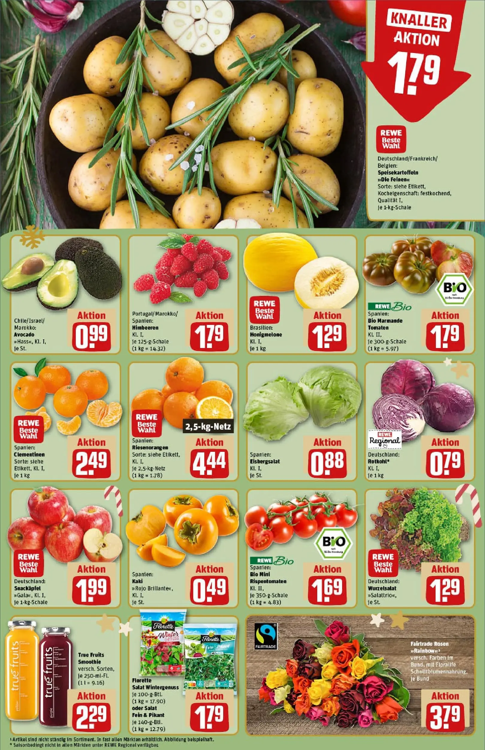 REWE Prospekt ab 15.12.2025 zum Blättern » Angebote | Seite: 8 | Produkte: Tomaten, Eisbergsalat, Honigmelone, Salat