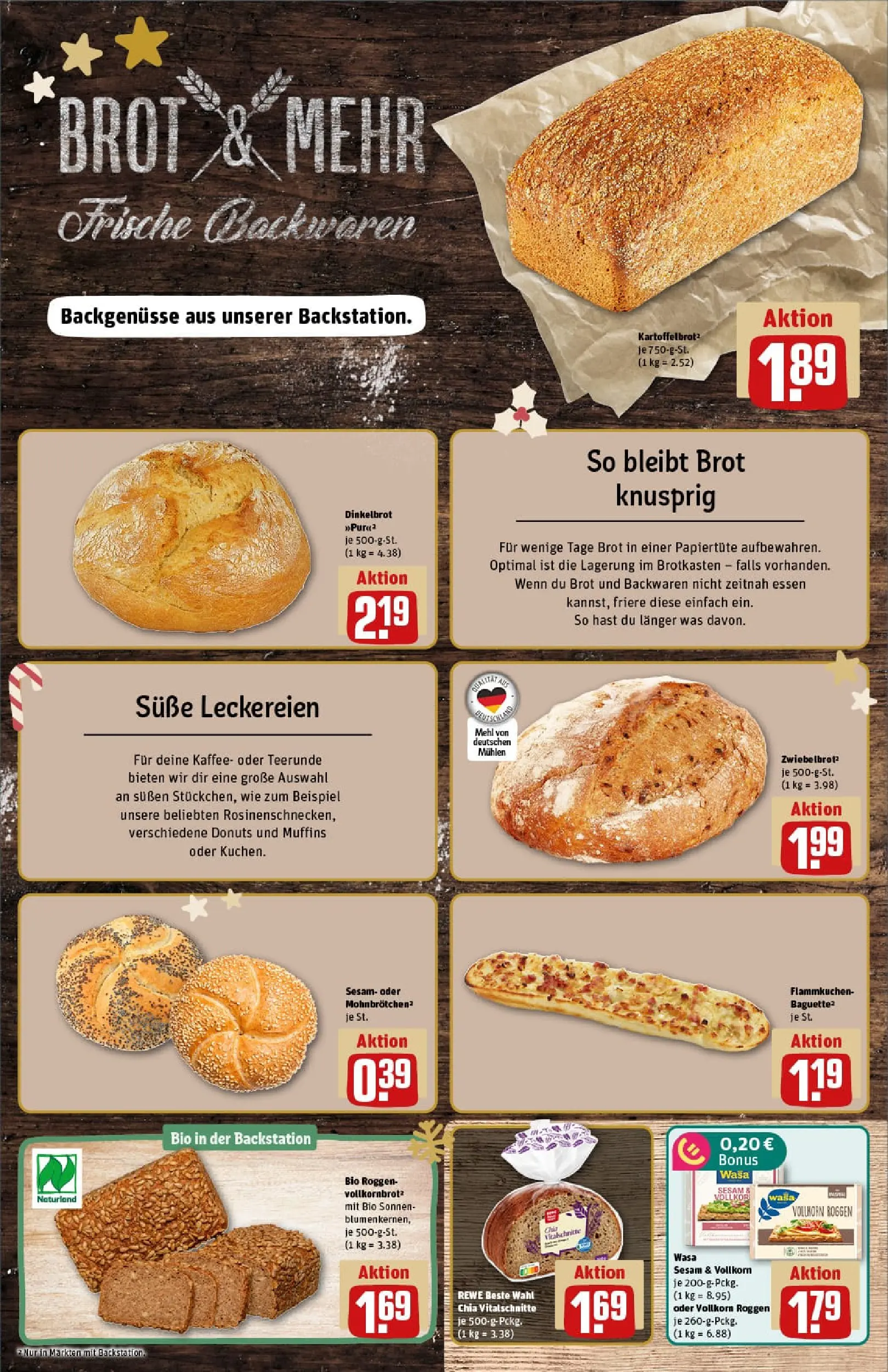 REWE Prospekt ab 15.12.2025 zum Blättern » Angebote | Seite: 15 | Produkte: Mehl, Vollkornbrot, Donuts, Brot