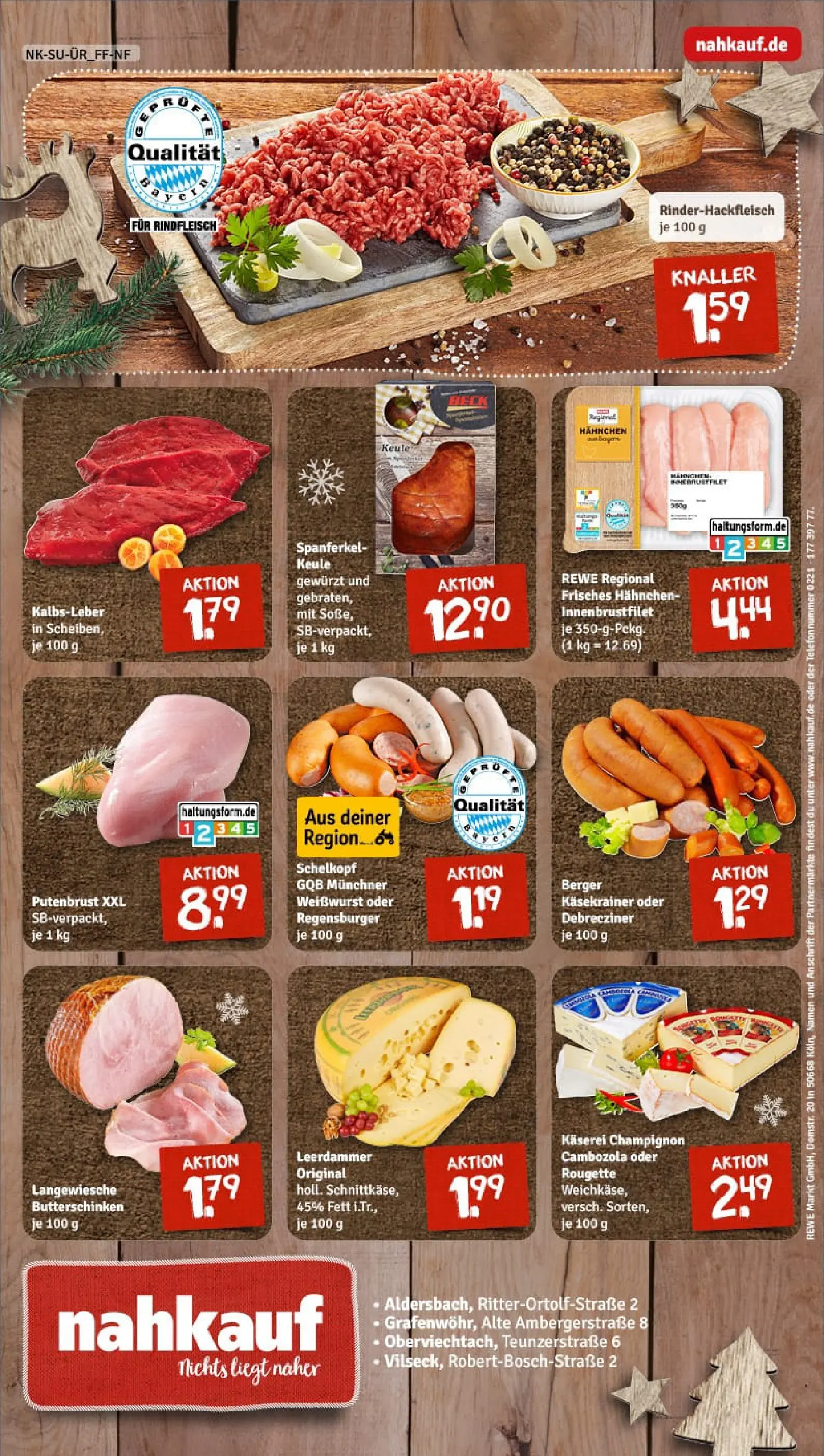 REWE Prospekt ab 15.12.2025 zum Blättern » Angebote | Seite: 12 | Produkte: Weißwurst, Leerdammer, Kalbsleber, Rindfleisch