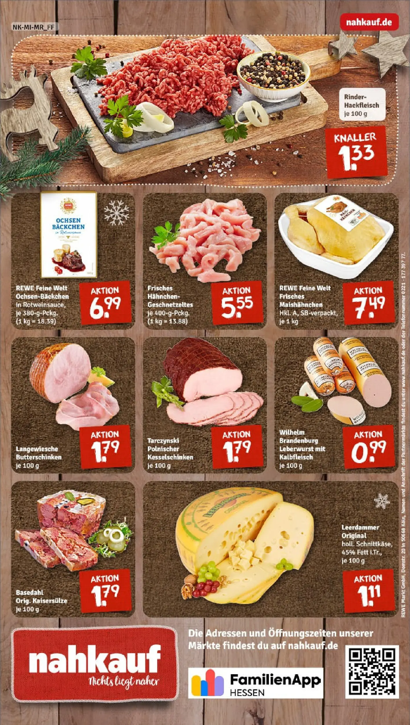 REWE Prospekt ab 15.12.2025 zum Blättern » Angebote | Seite: 12 | Produkte: Hahnchen, Leerdammer, Hackfleisch
