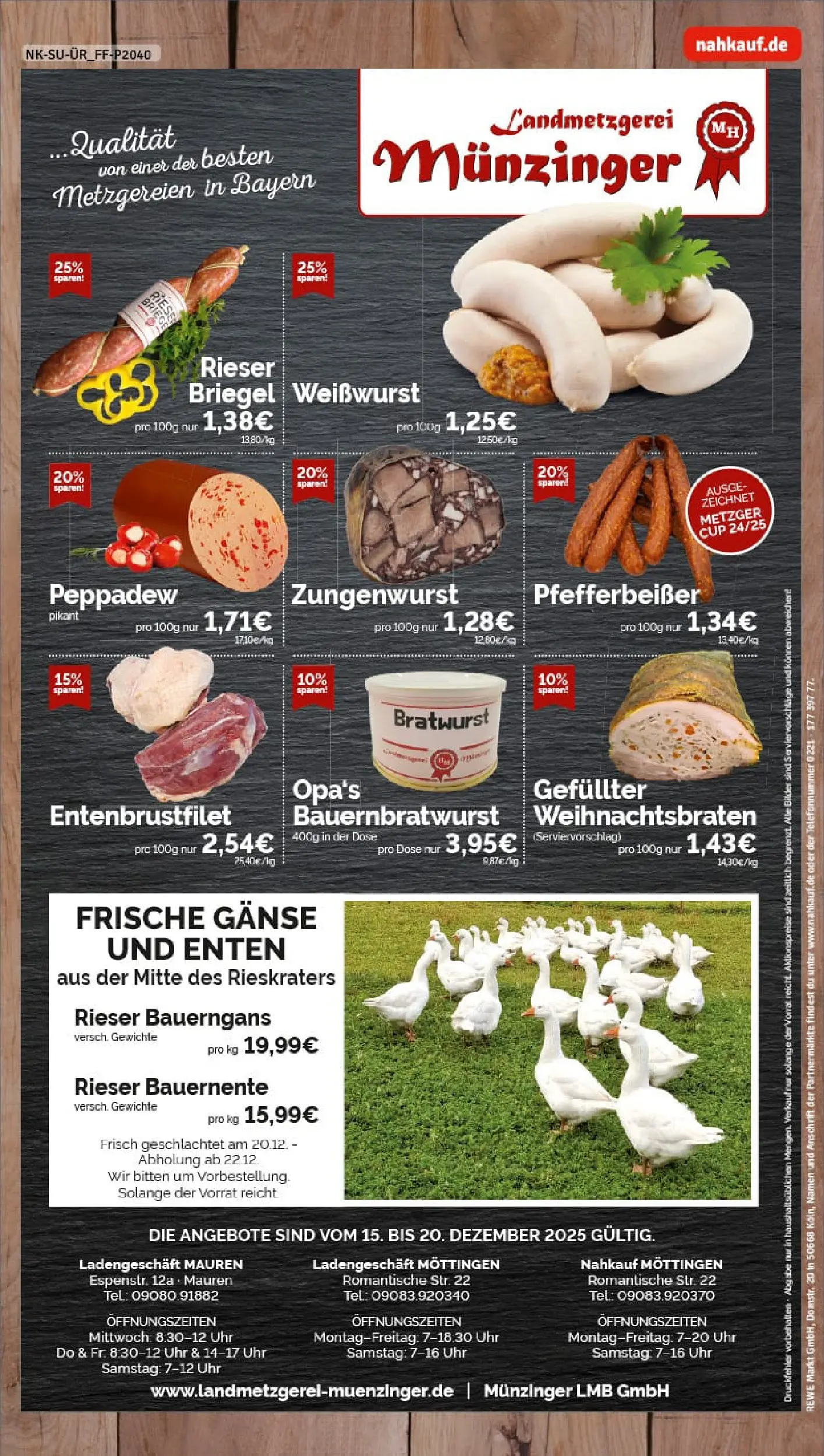 REWE Prospekt ab 15.12.2025 zum Blättern » Angebote | Seite: 12 | Produkte: Bratwurst, Weißwurst, Bilder, Uhr