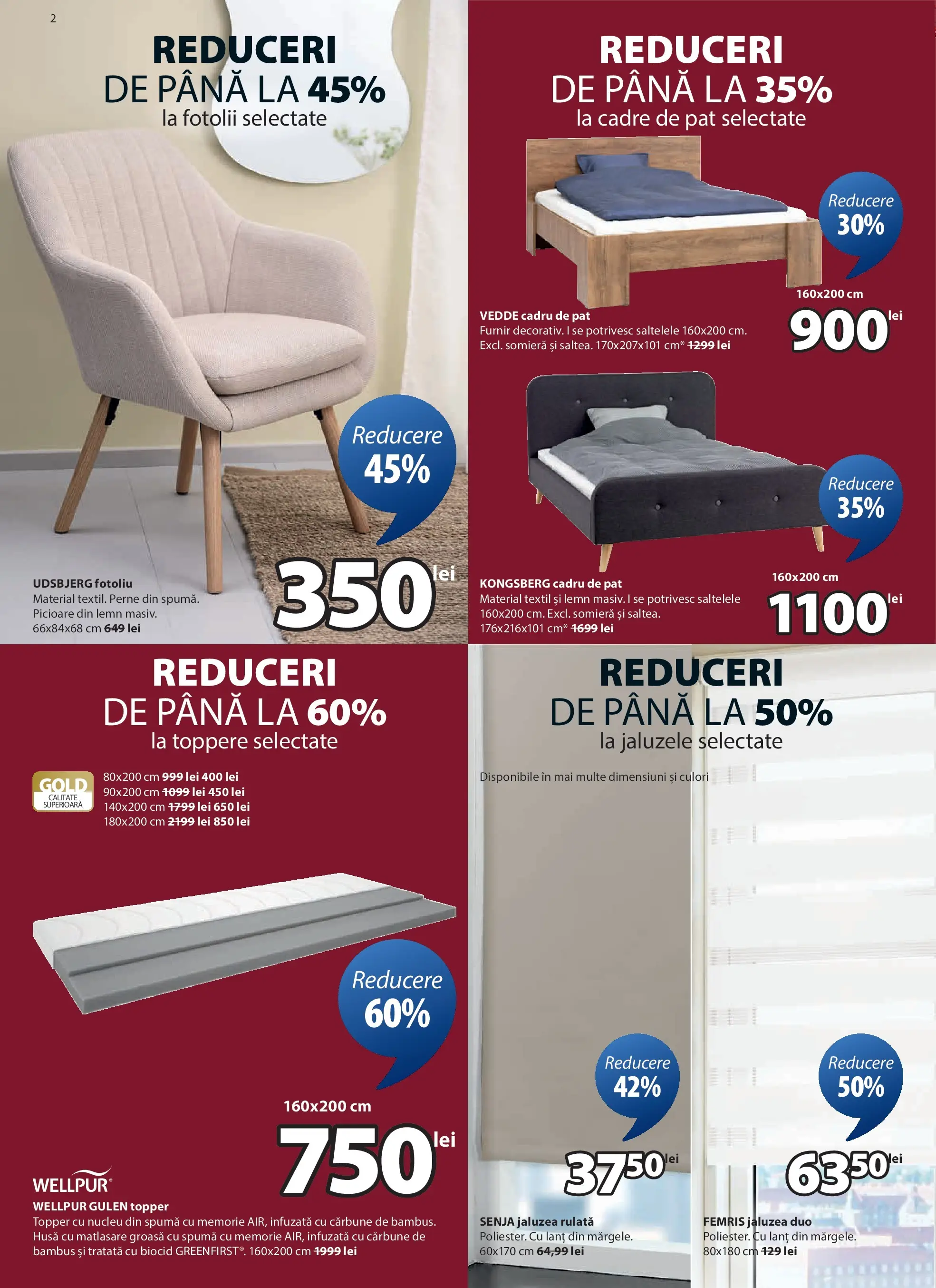 JYSK - Catalog JYSK până în data de 24.12.2025 - Oferta 10.12.2025 - 24.12.2025 | Pagină: 2 | Produse: Memorie, Pat, Fotoliu, Topper