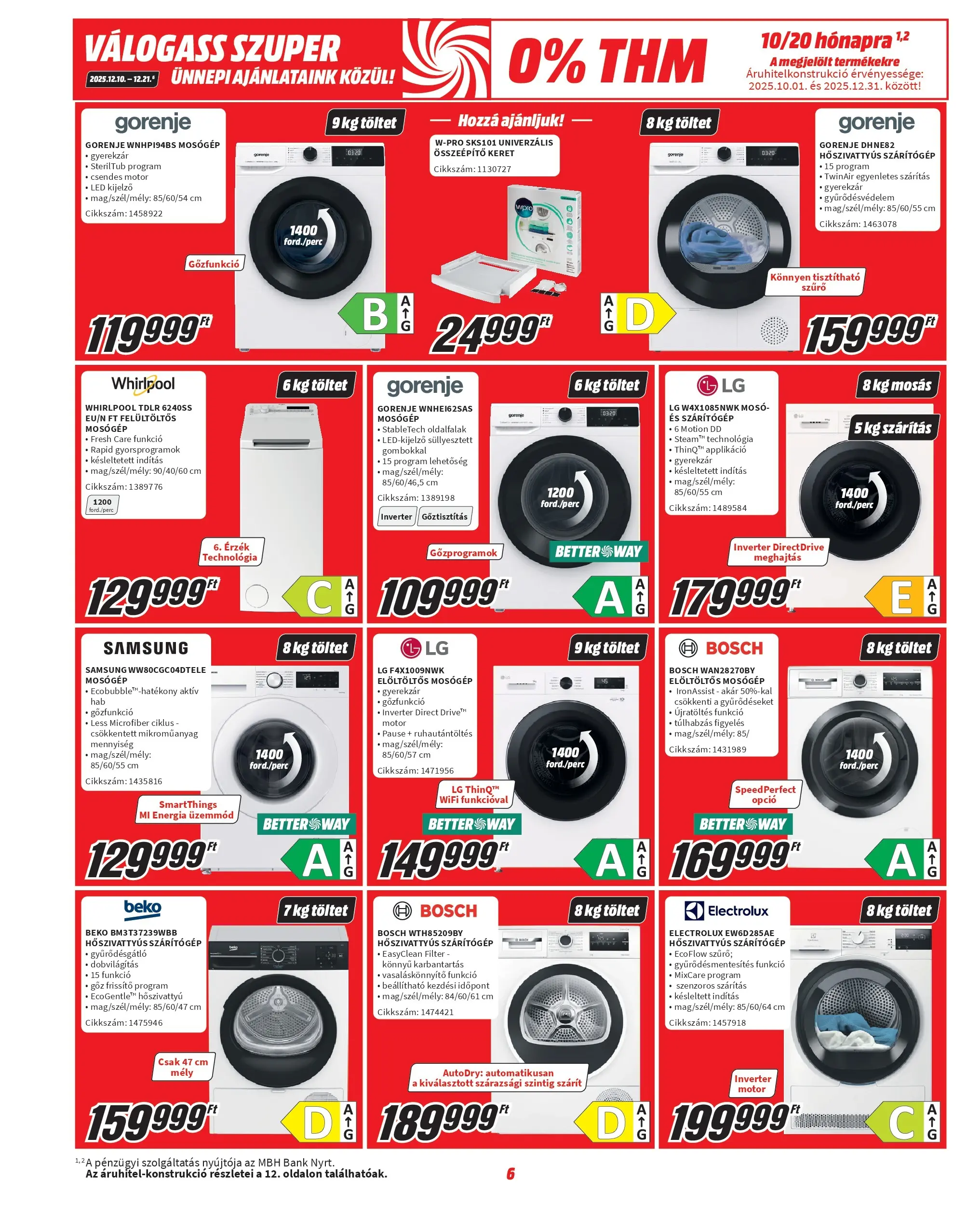 Ajánlatok - Media Markt újság érvényessége 2025.12.21-ig - 2025.12.10. -tól/töl > akció, lapozható szórólap 🛍️ | Oldal: 6 | Termékek: Mosógép, Szárítógép, Elöltöltős mosógép, Samsung
