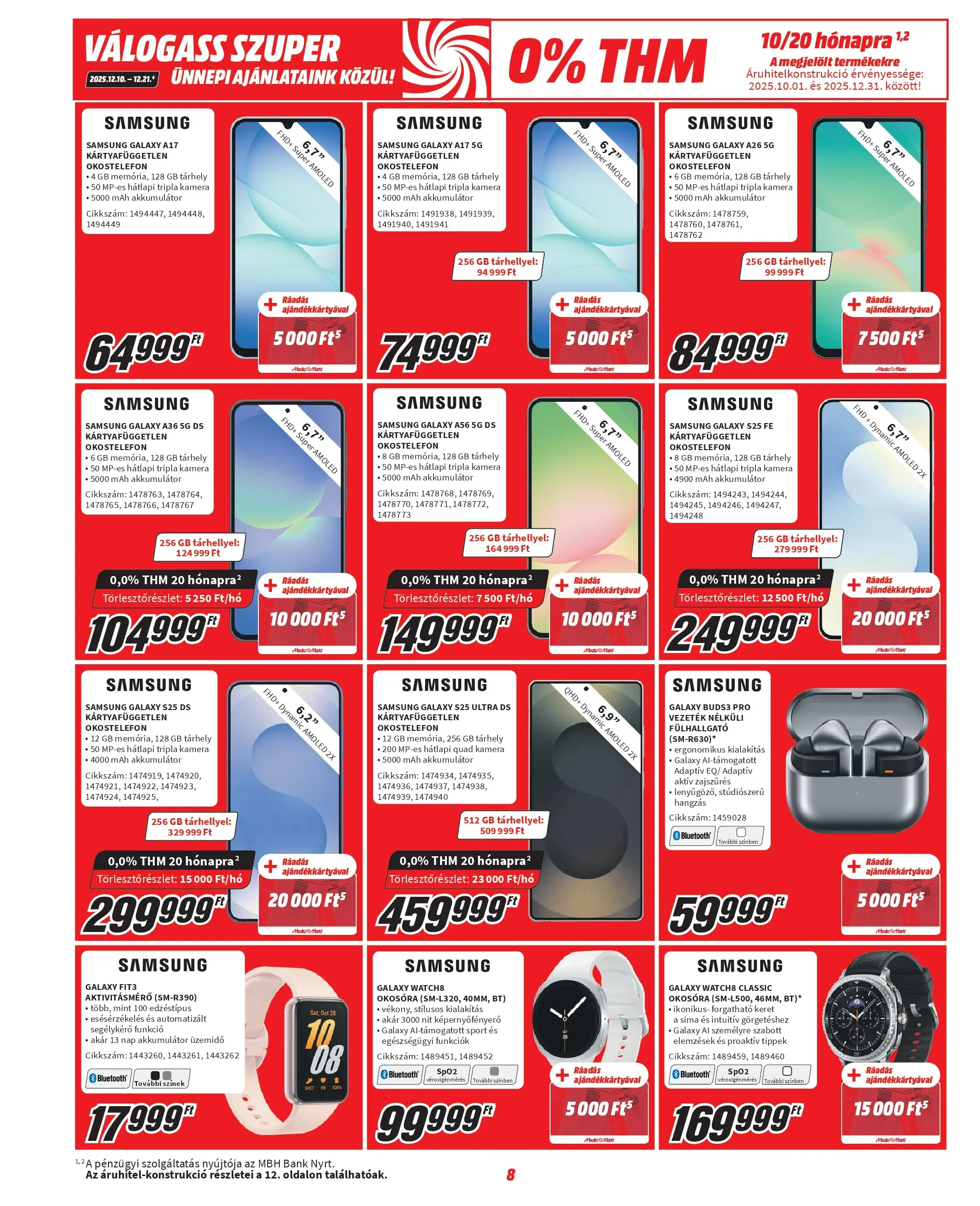 Ajánlatok - Media Markt újság érvényessége 2025.12.21-ig - 2025.12.10. -tól/töl > akció, lapozható szórólap 🛍️ | Oldal: 8 | Termékek: Okostelefon, Okosóra, Akkumulátor, Samsung