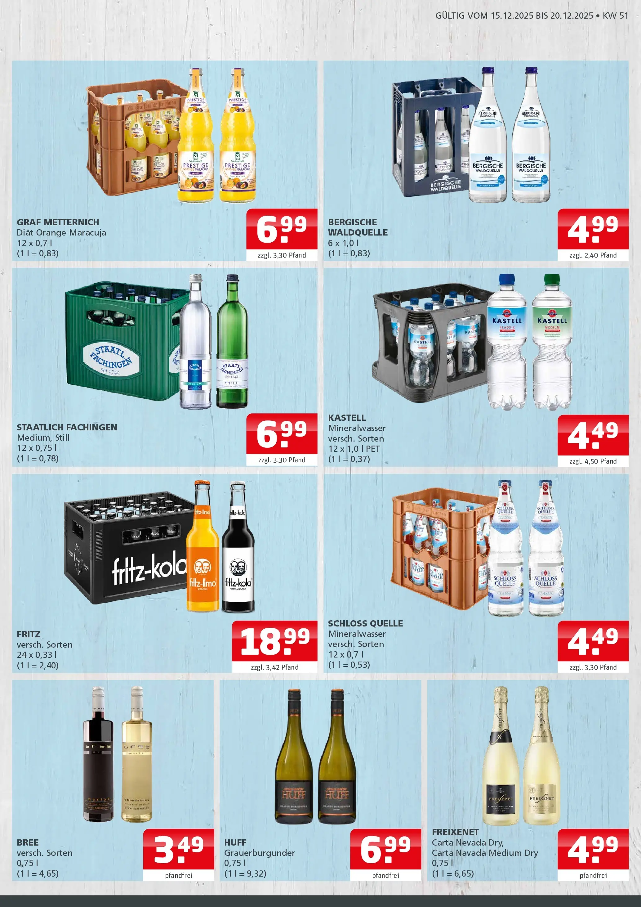 Entdecke - Getränke Ellerkamp: Getränkeangebote (ab 14.12.2025) zum Blättern | Seite: 3 | Produkte: Freixenet, Bree, Mineralwasser