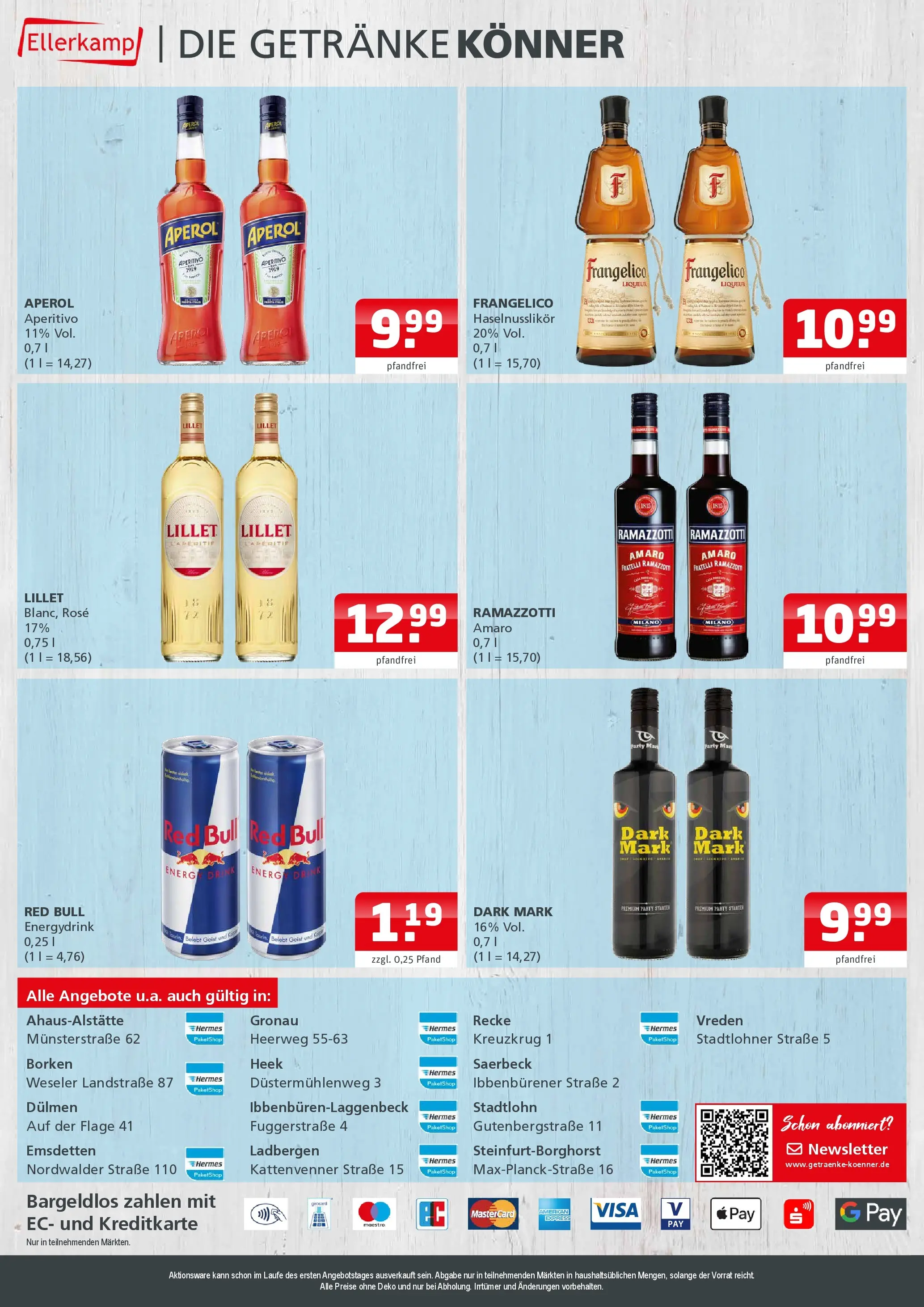 Entdecke - Getränke Ellerkamp: Getränkeangebote (ab 14.12.2025) zum Blättern | Seite: 4 | Produkte: Red bull, Lillet, Aperol, Ramazzotti