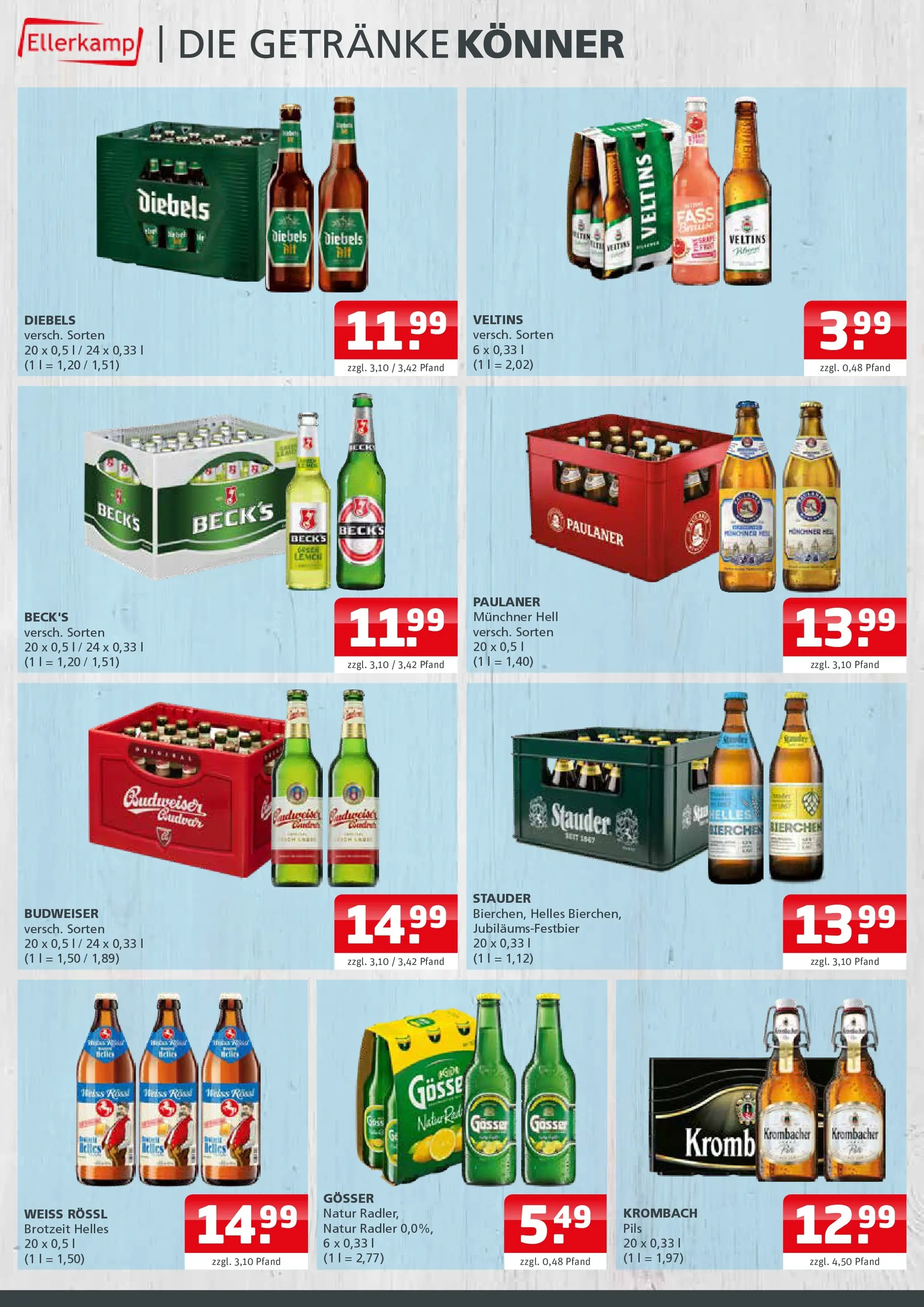 Entdecke - Getränke Ellerkamp: Getränkeangebote (ab 21.12.2025) zum Blättern | Seite: 2 | Produkte: Radler, Budweiser, Paulaner, Veltins