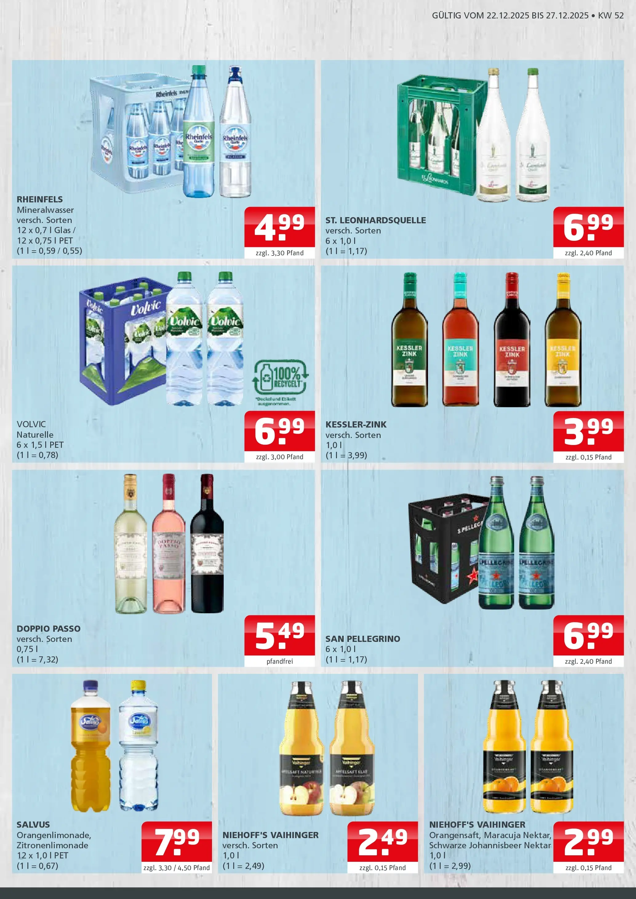 Entdecke - Getränke Ellerkamp: Getränkeangebote (ab 21.12.2025) zum Blättern | Seite: 3 | Produkte: Mineralwasser, Doppio Passo, Volvic