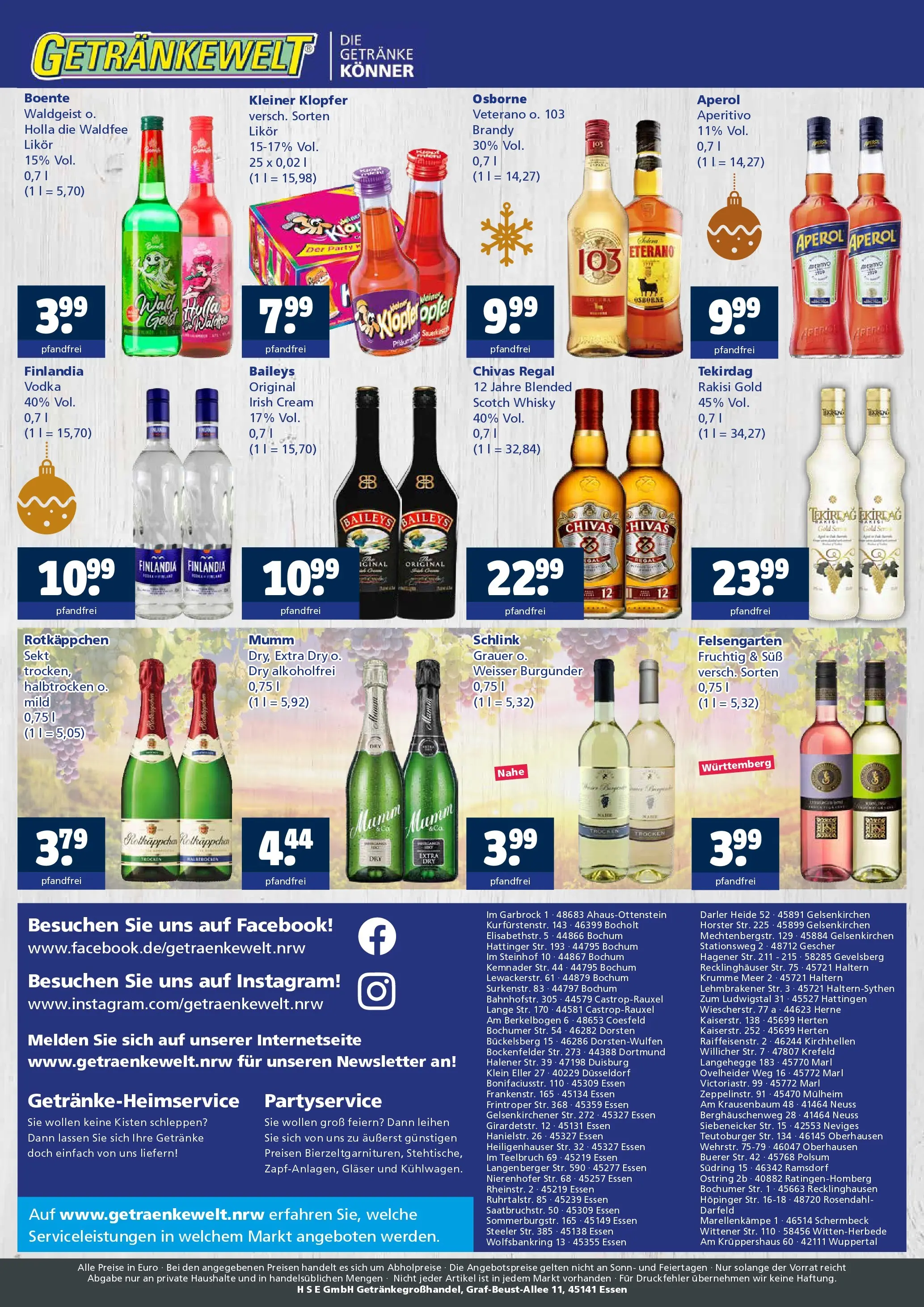 Entdecke - Getränkewelt HSE: Getränkeangebote (ab 21.12.2025) zum Blättern | Seite: 4 | Produkte: Osborne, Likör, Baileys, Rotkäppchen