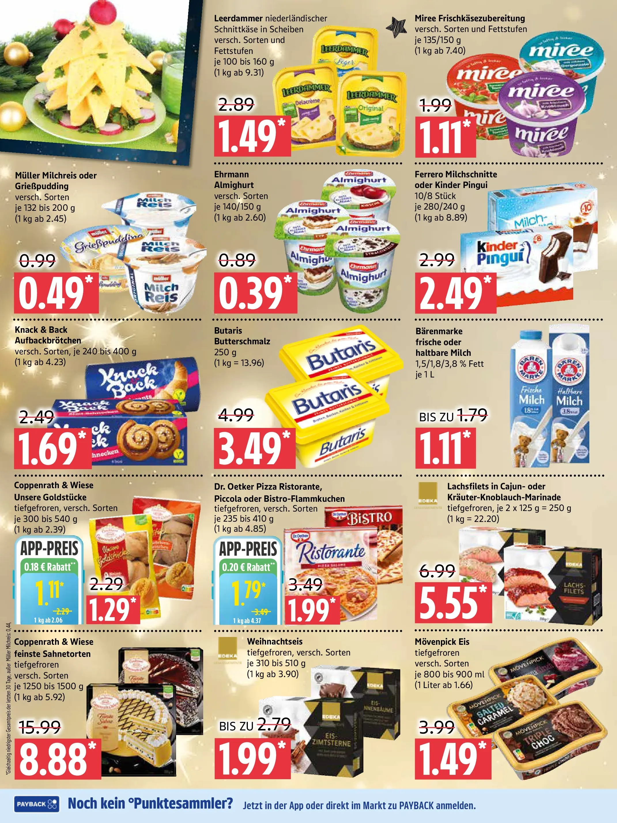 Edeka prospekt Prenzlau	 (ab 15.12.2025) » Angebote Online | Seite: 4 | Produkte: Leerdammer, Lachs, Pizza, Eis
