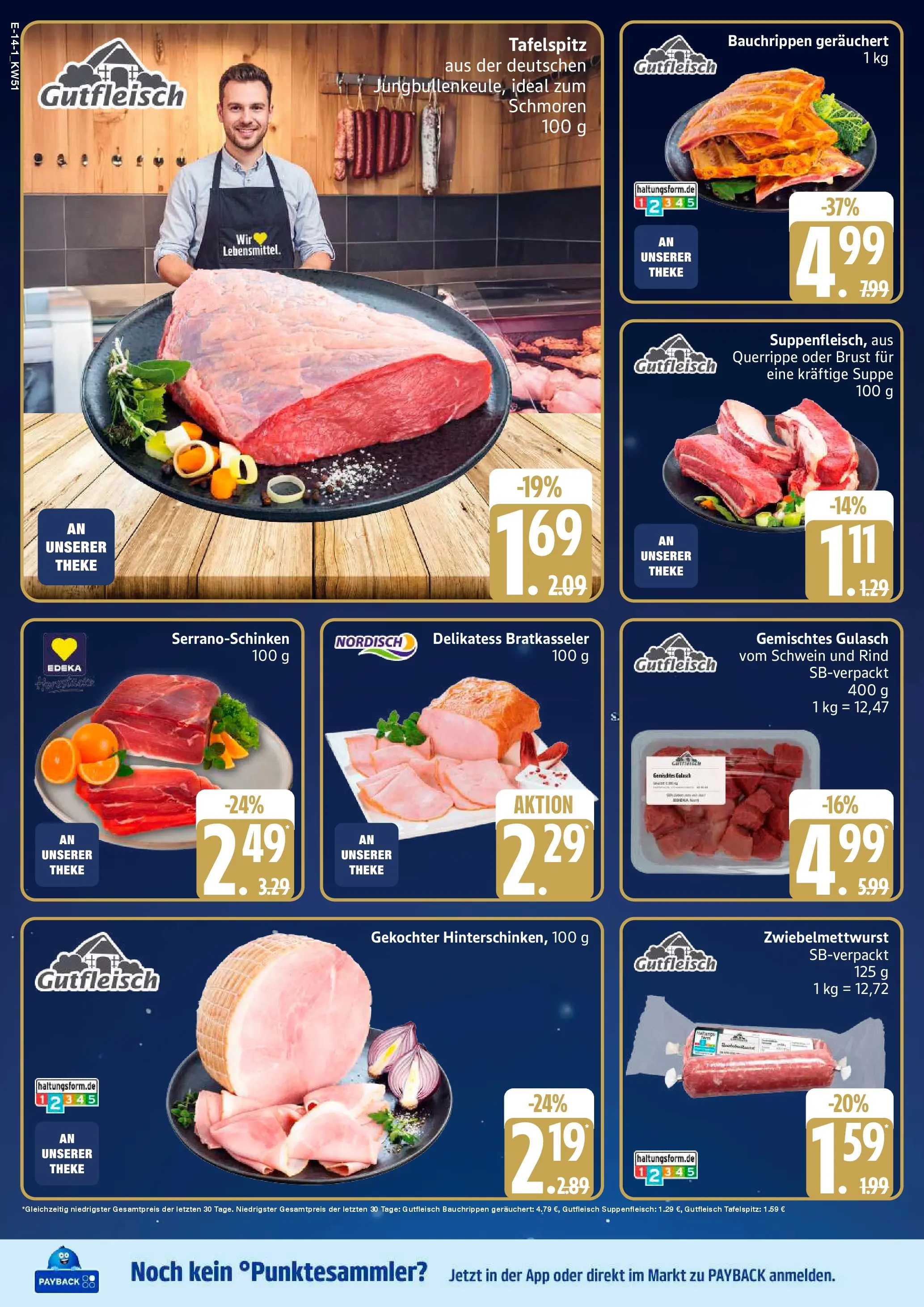 Edeka prospekt Hamburg	 (ab 14.12.2025) » Angebote Online | Seite: 16 | Produkte: Tafelspitz, Theke, Gulasch, Suppenfleisch