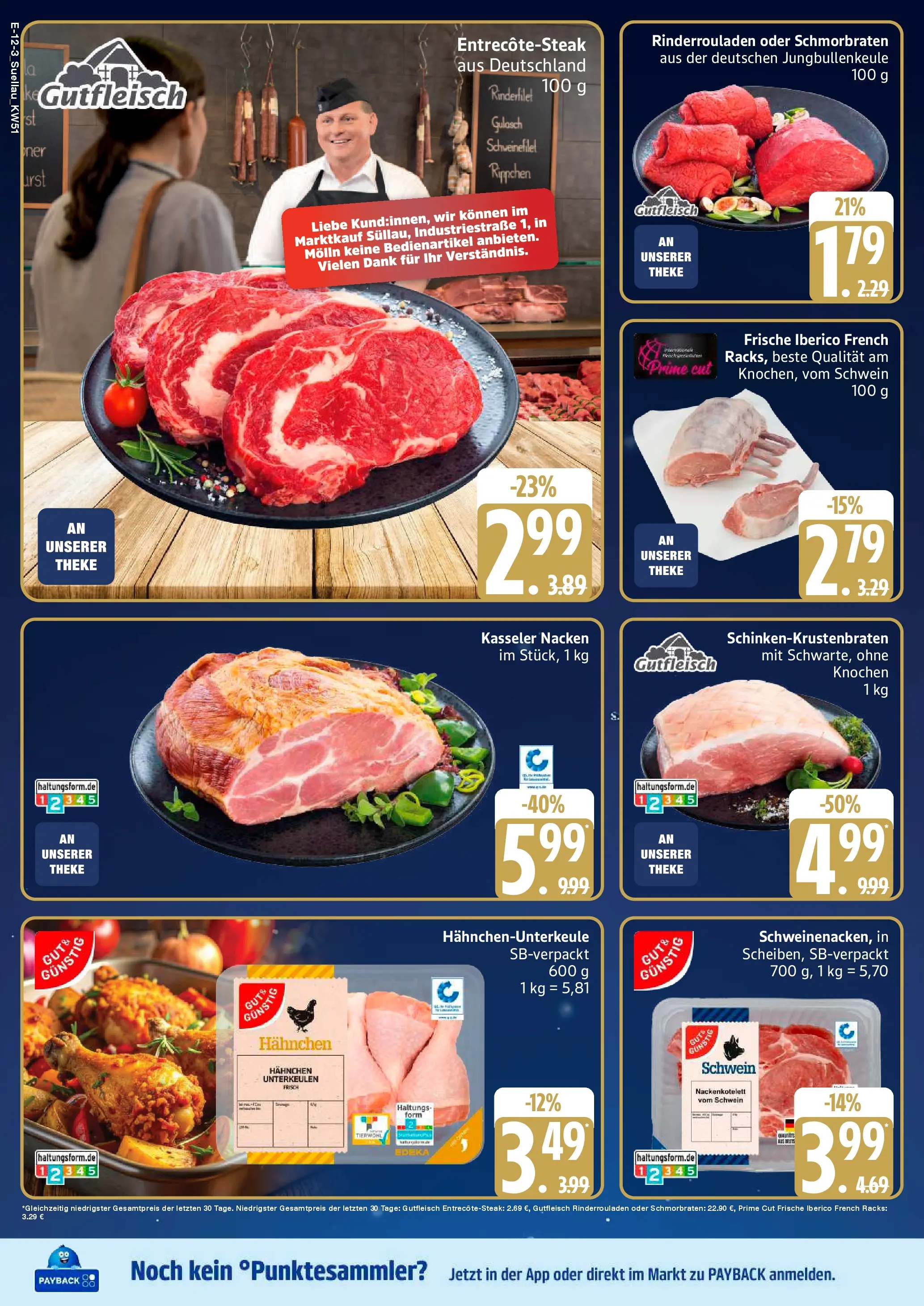 Edeka prospekt Ratzeburg	 (ab 15.12.2025) » Angebote Online | Seite: 14 | Produkte: Hahnchen, Rinderfilet, Schweinefilet, Kasseler nacken