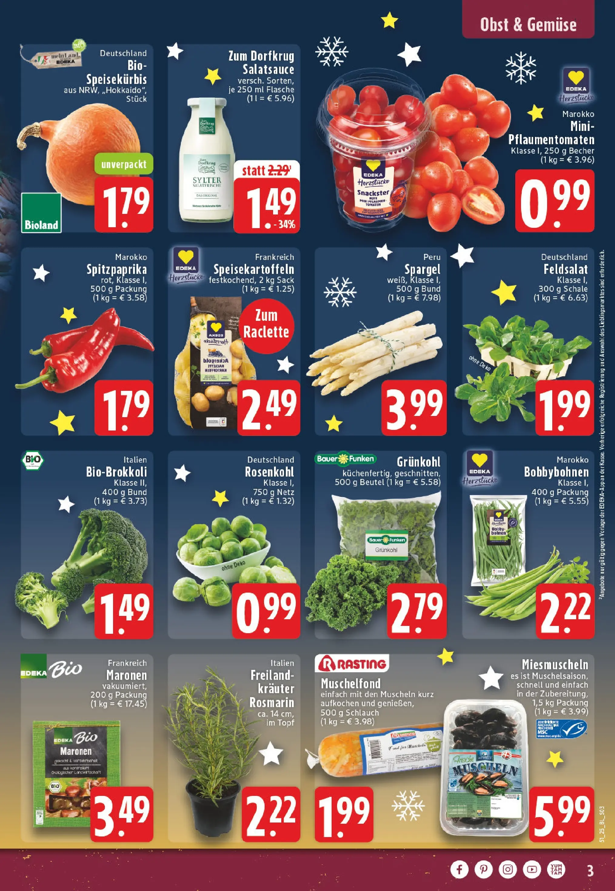 Edeka prospekt Bad Lippspringe	 (ab 14.12.2025) » Angebote Online | Seite: 3 | Produkte: Dressing, Spargel, Gemüse, Raclette