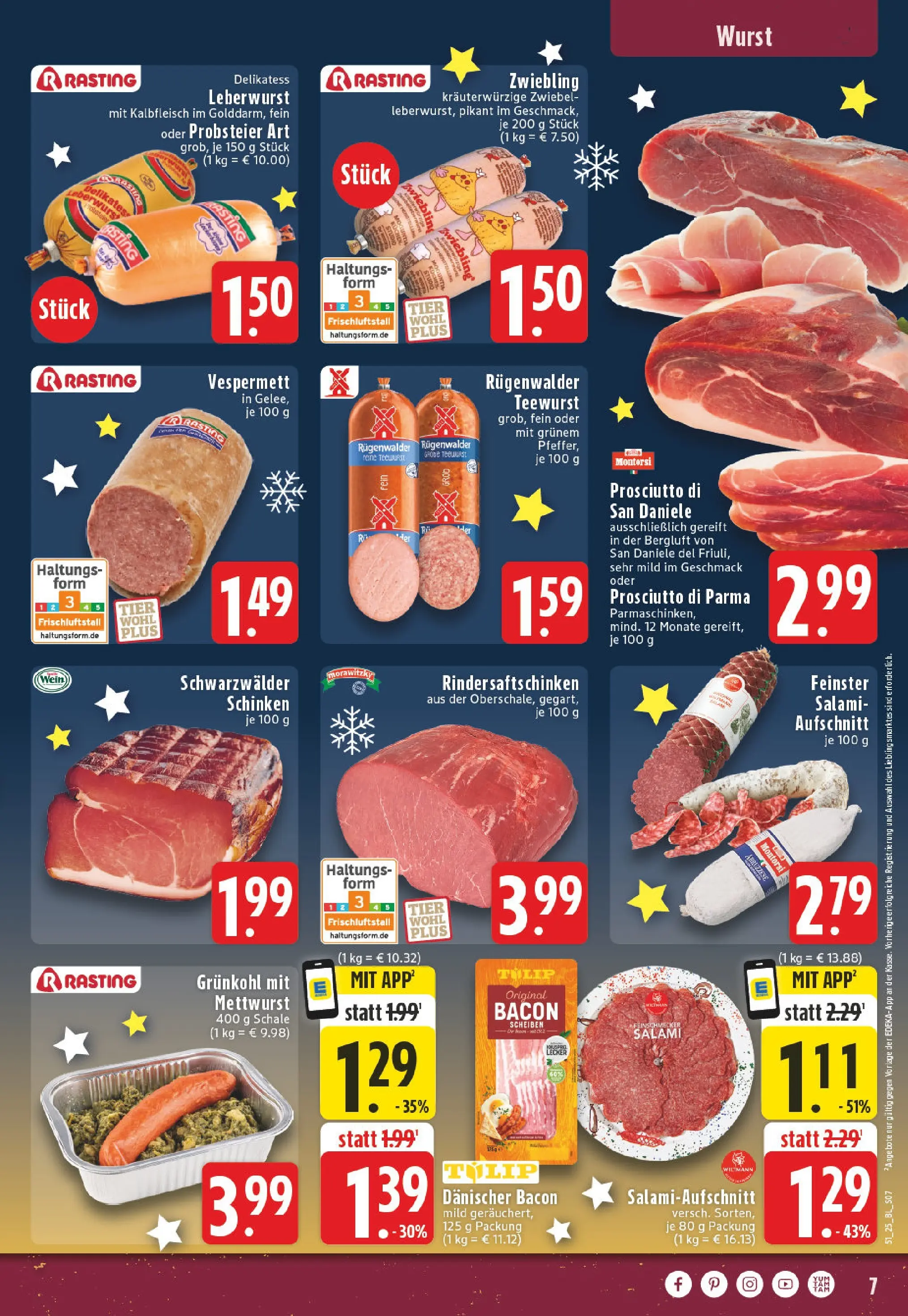 Edeka prospekt Bad Lippspringe	 (ab 14.12.2025) » Angebote Online | Seite: 7 | Produkte: Salami, Schinken, Wein, Morawitzky