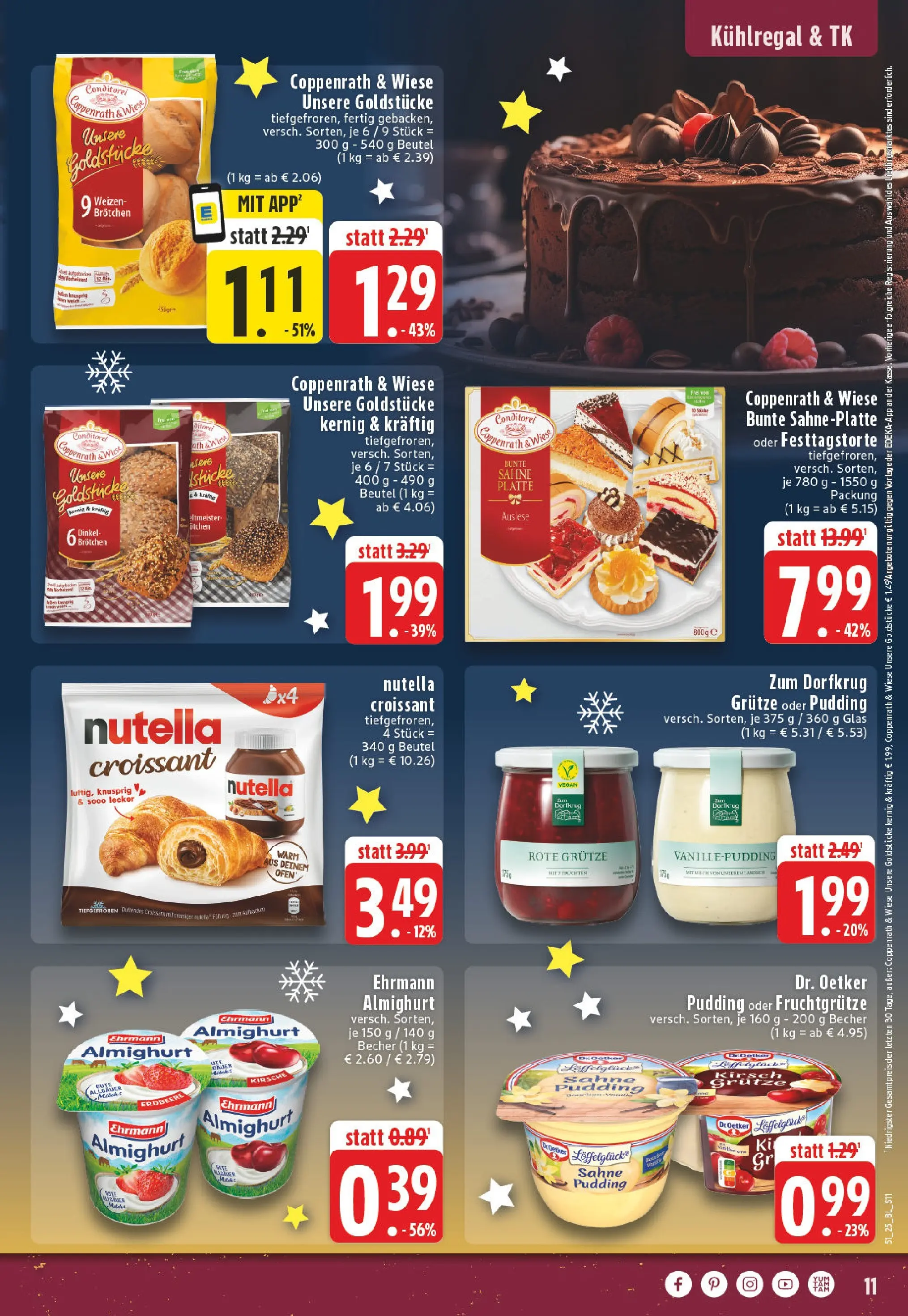 Edeka prospekt Bad Lippspringe	 (ab 14.12.2025) » Angebote Online | Seite: 11 | Produkte: Ehrmann almighurt, Pudding, Croissant, Sahne