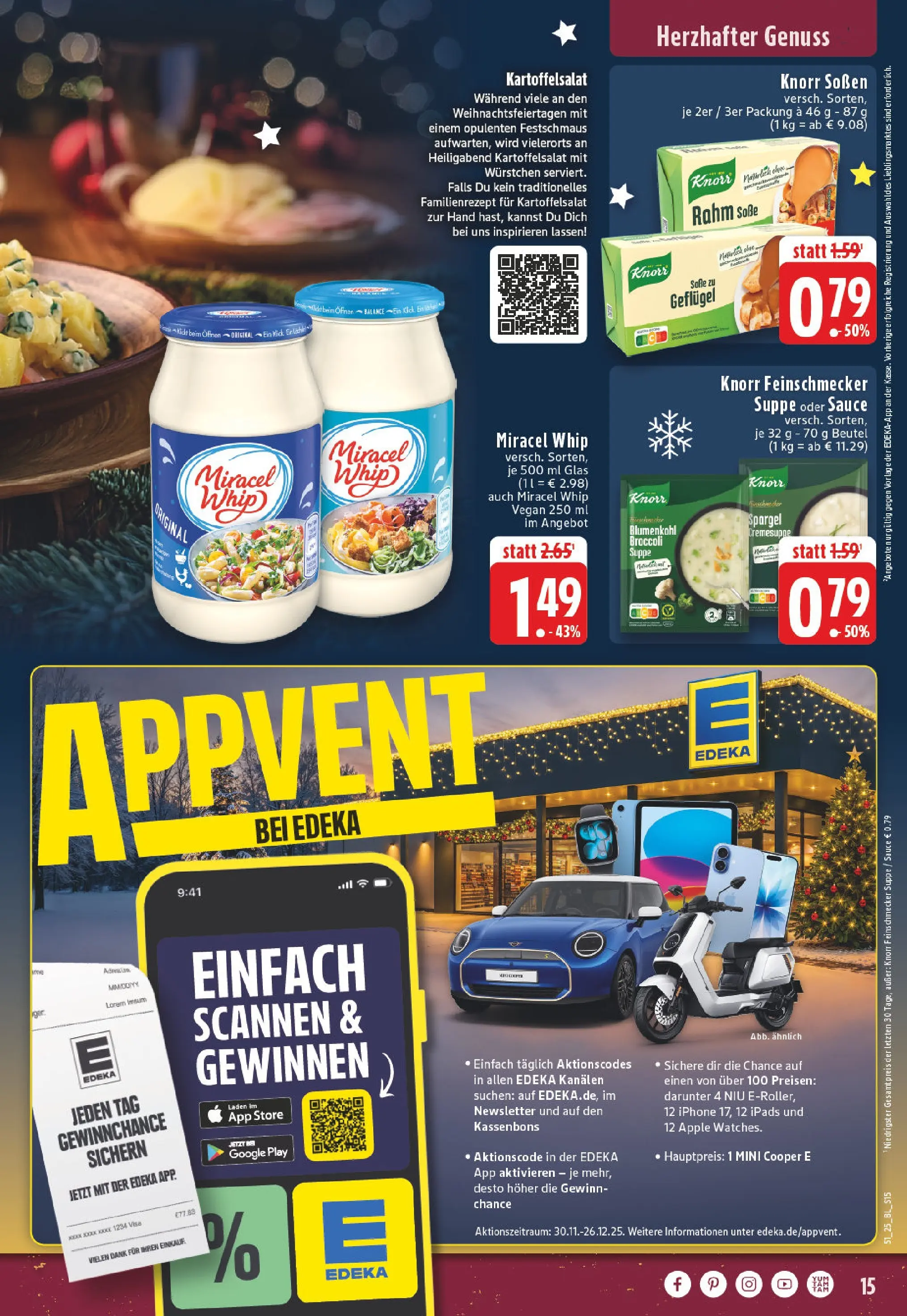 Edeka prospekt Bad Lippspringe	 (ab 14.12.2025) » Angebote Online | Seite: 15 | Produkte: Scooter, Spargel, Apple, Soße