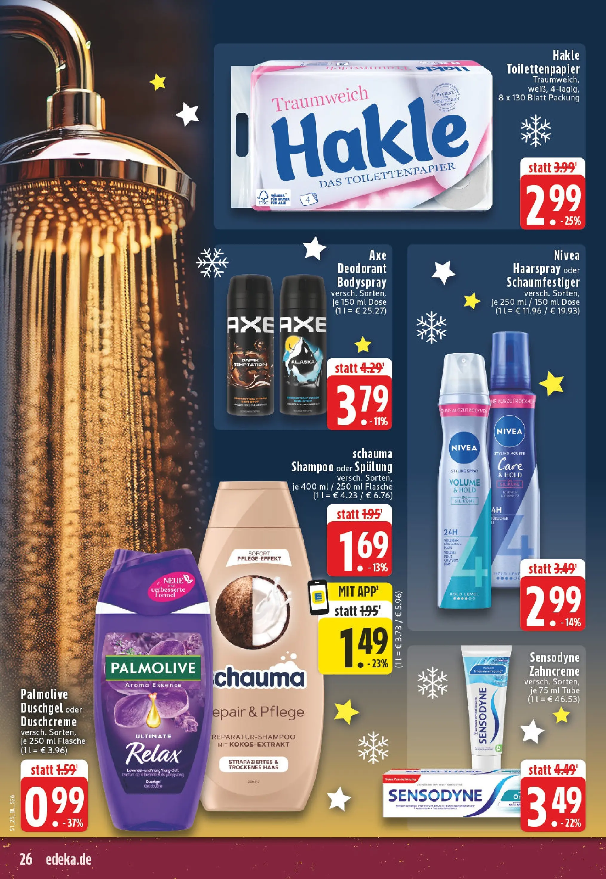 Edeka prospekt Bad Lippspringe	 (ab 14.12.2025) » Angebote Online | Seite: 26 | Produkte: Shampoo, Spülung, Deodorant, Toilettenpapier