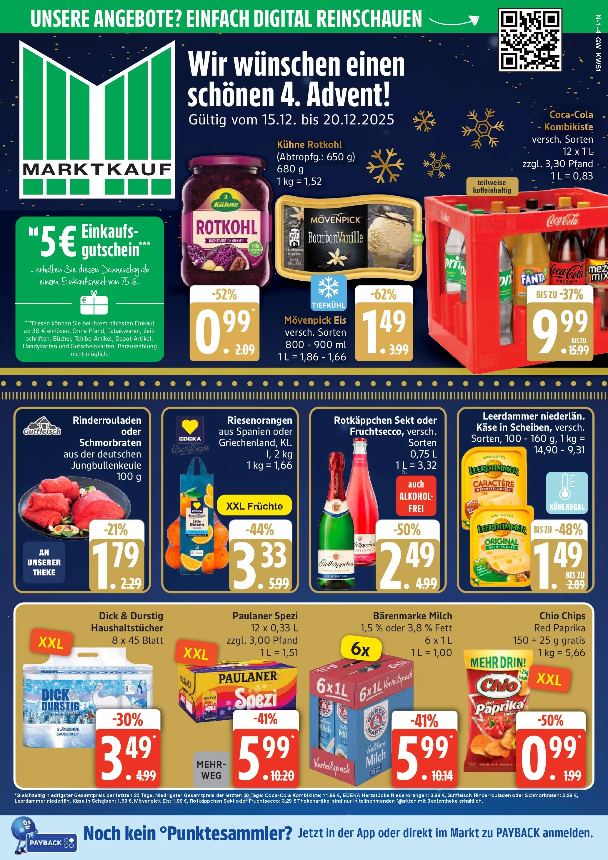 Edeka prospekt Neuenkirchen	 (ab 15.12.2025) » Angebote Online | Seite: 1 | Produkte: Rotkohl, Theke, Chips, Eis