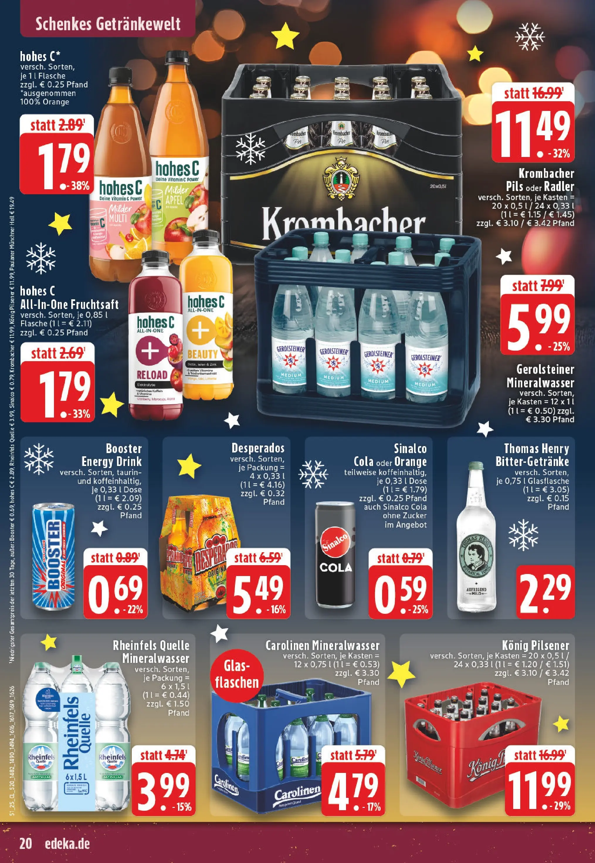 Edeka prospekt Gütersloh	 (ab 15.12.2025) » Angebote Online | Seite: 20 | Produkte: Konig pilsener, Mineralwasser, Radler, Paulaner