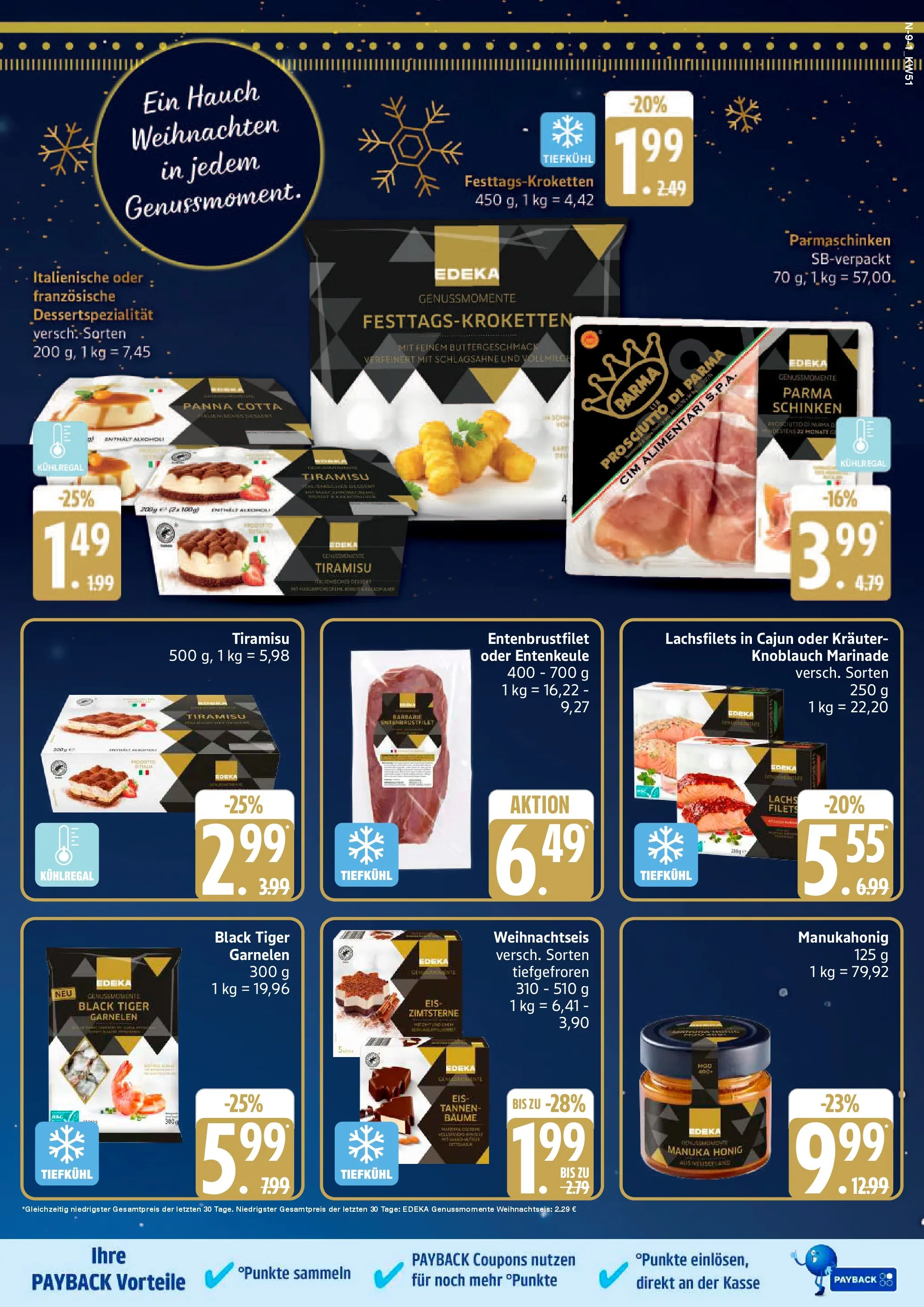 Edeka prospekt Cuxhaven	 (ab 14.12.2025) » Angebote Online | Seite: 9 | Produkte: Garnelen, Knoblauch, Schinken, Eis