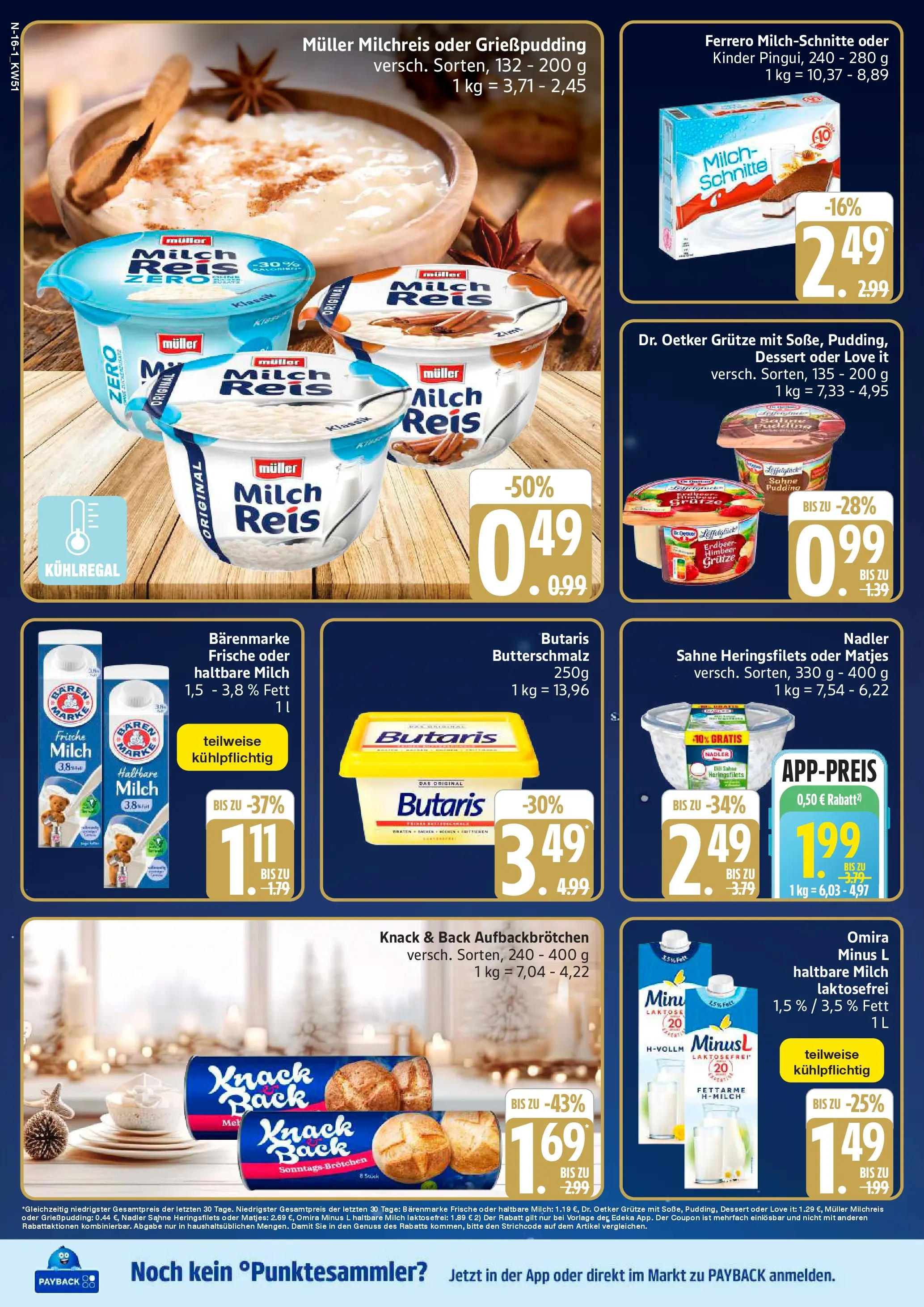 Edeka prospekt Cuxhaven	 (ab 14.12.2025) » Angebote Online | Seite: 16 | Produkte: Haltbare milch, Reis, Sahne, Ferrero milchschnitte