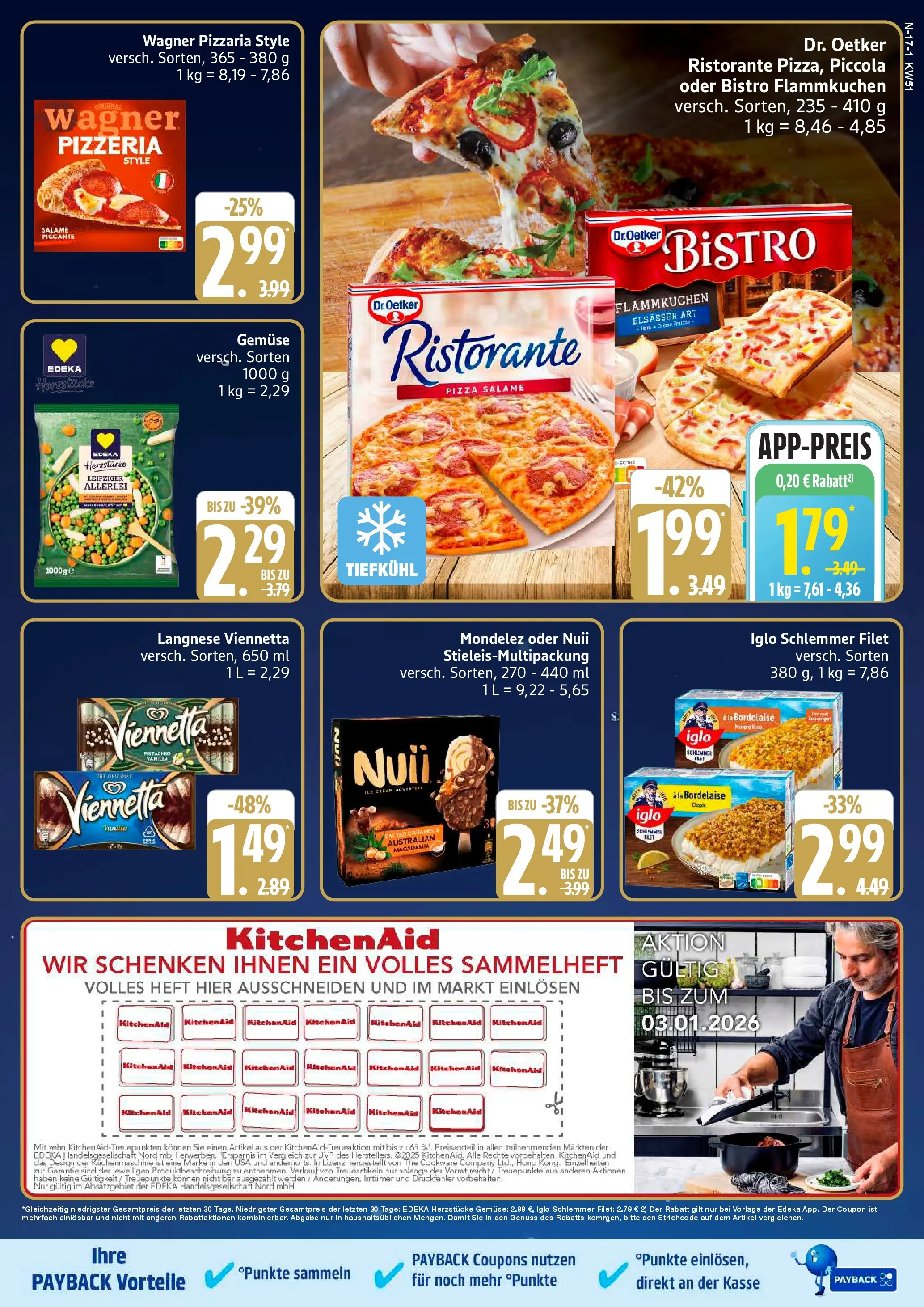 Edeka prospekt Cuxhaven	 (ab 14.12.2025) » Angebote Online | Seite: 17 | Produkte: Ristorante, Langnese, Iglo, Pizza