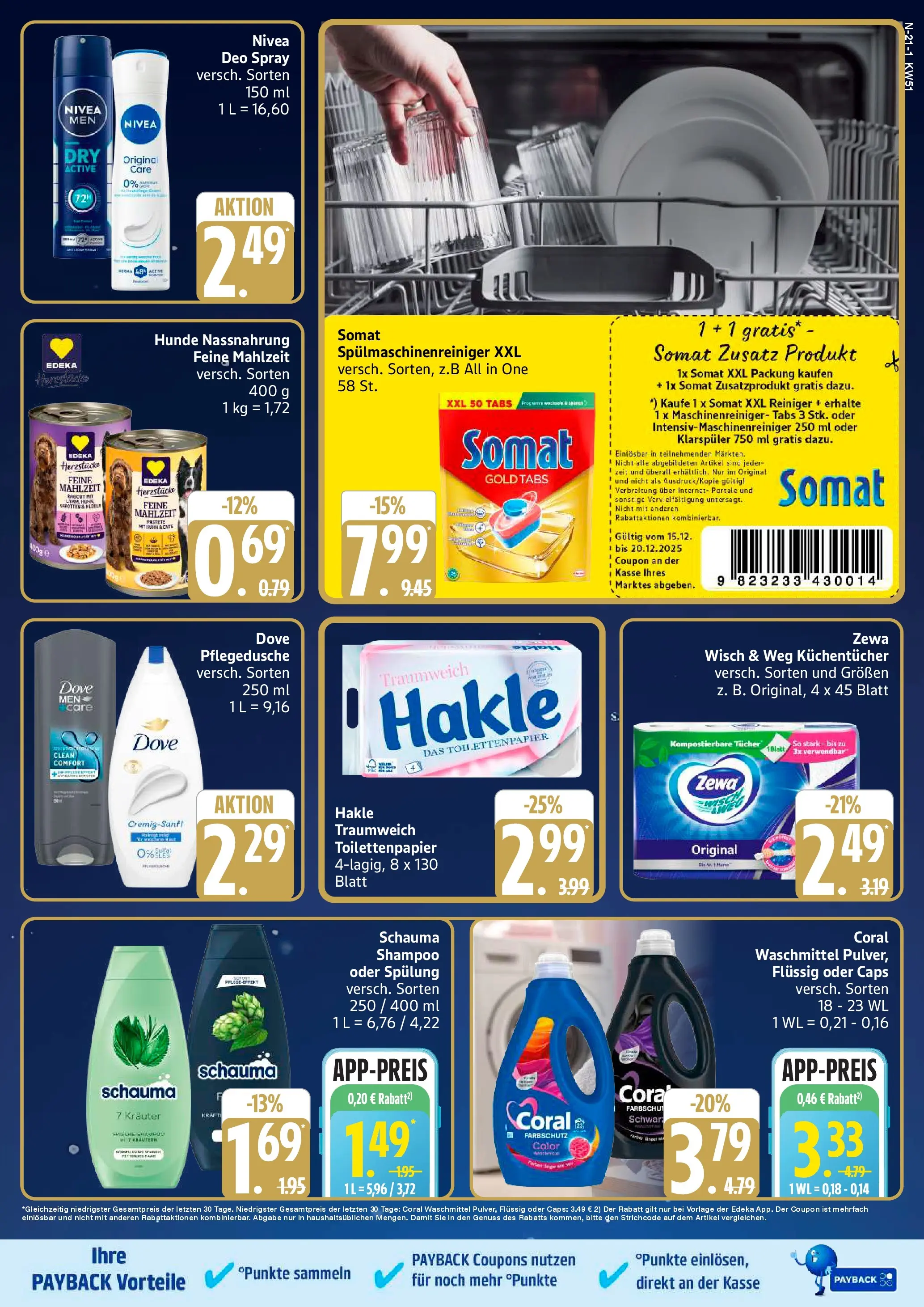 Edeka prospekt Cuxhaven	 (ab 14.12.2025) » Angebote Online | Seite: 21 | Produkte: Coral waschmittel, Deodorant, Shower Gel, Toilettenpapier