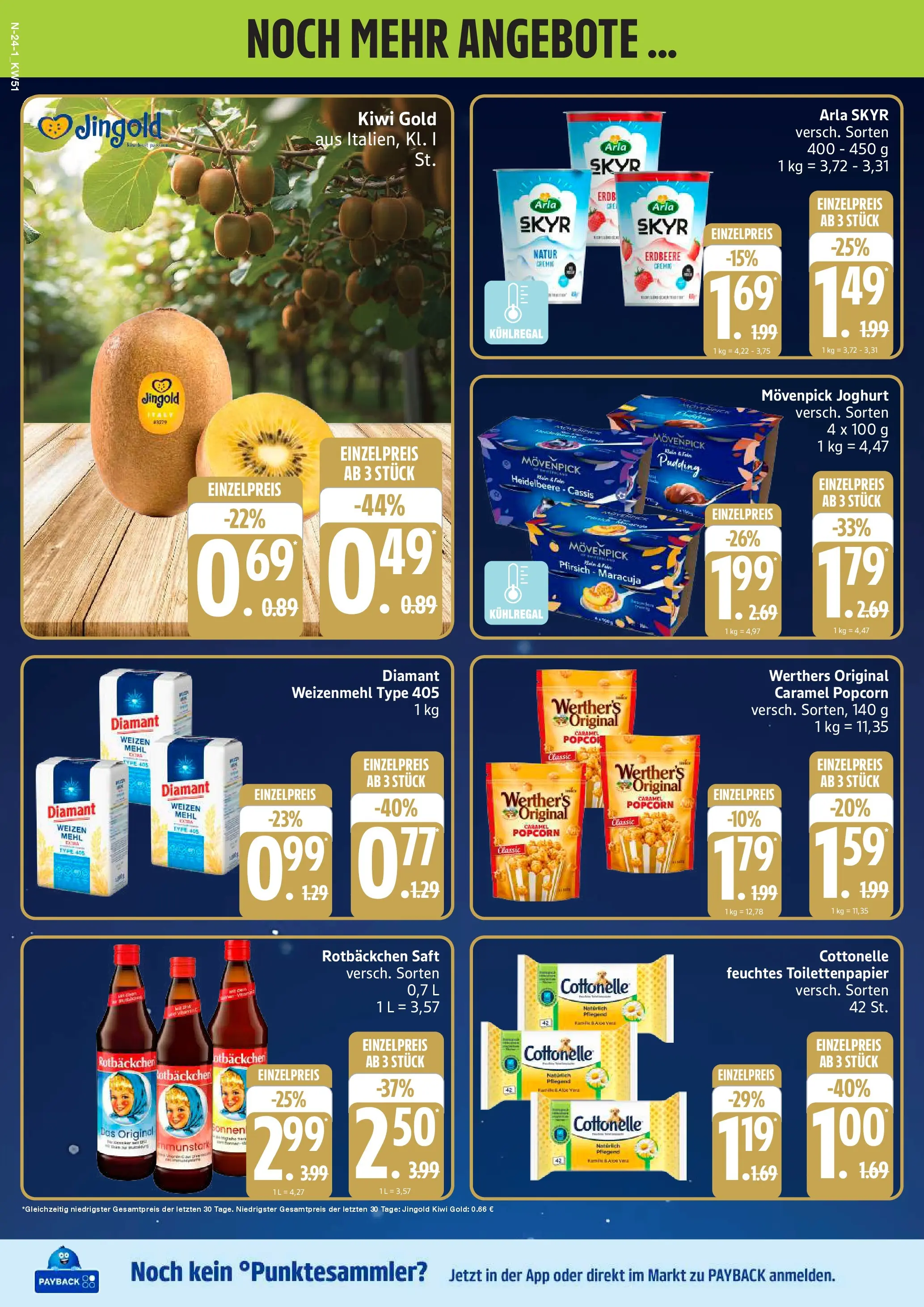 Edeka prospekt Cuxhaven	 (ab 14.12.2025) » Angebote Online | Seite: 24 | Produkte: Skyr, Saft, Kiwi, Toilettenpapier