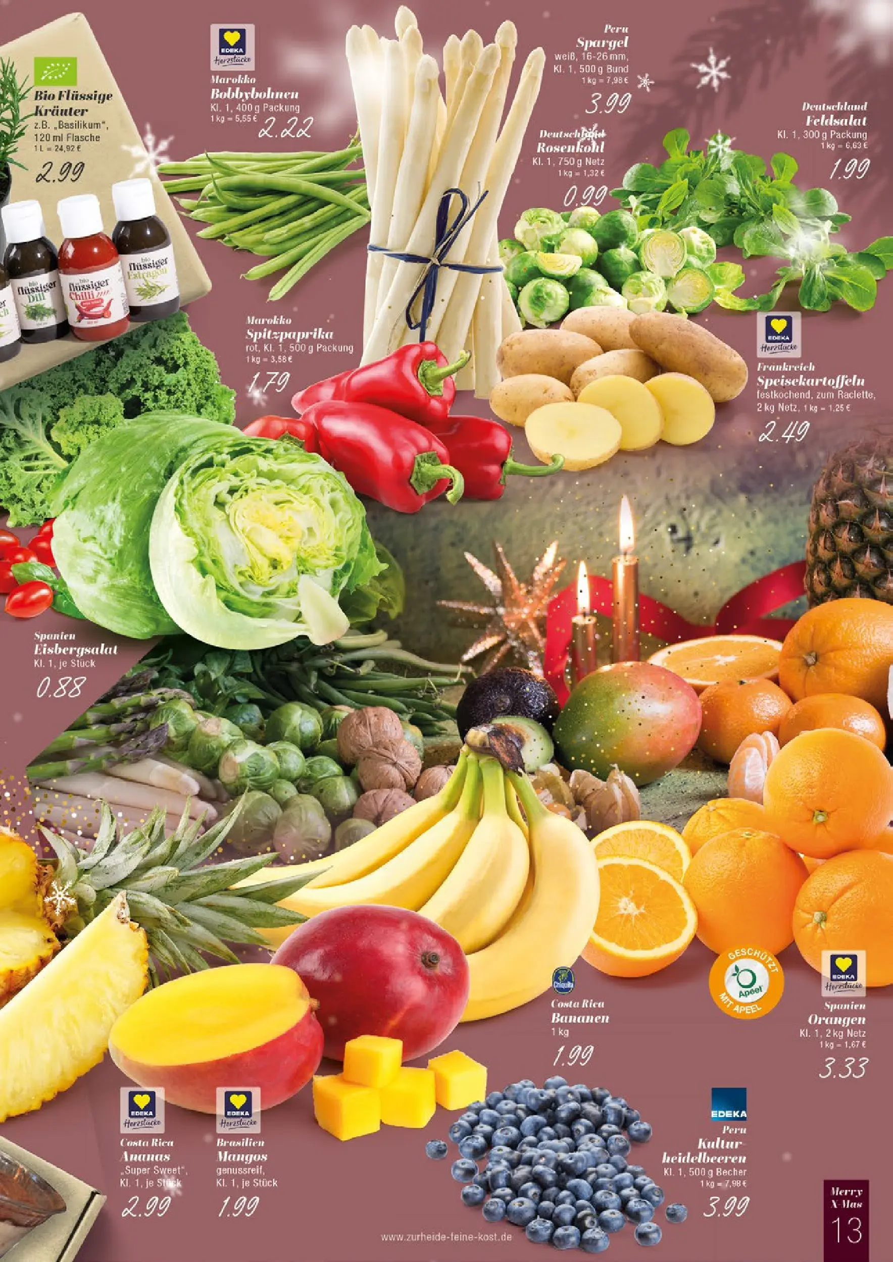 Edeka prospekt Gladbeck	 (ab 15.12.2025) » Angebote Online | Seite: 13 | Produkte: Orangen, Ananas, Eisbergsalat, Spargel