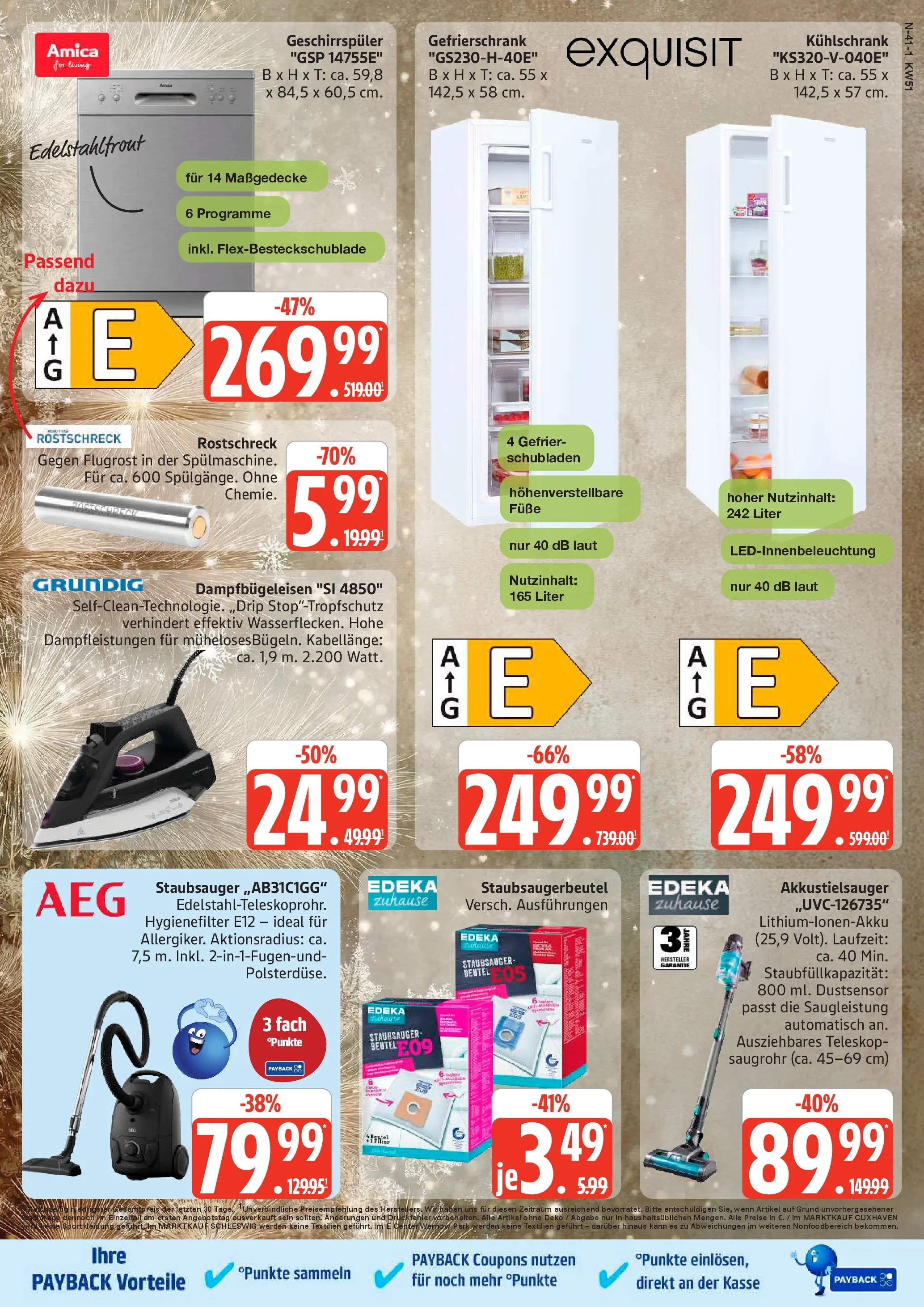 Edeka prospekt Cuxhaven	 (ab 14.12.2025) » Angebote Online | Seite: 41 | Produkte: Gefrierschrank, Geschirrspüler, Staubsauger, Kühlschrank